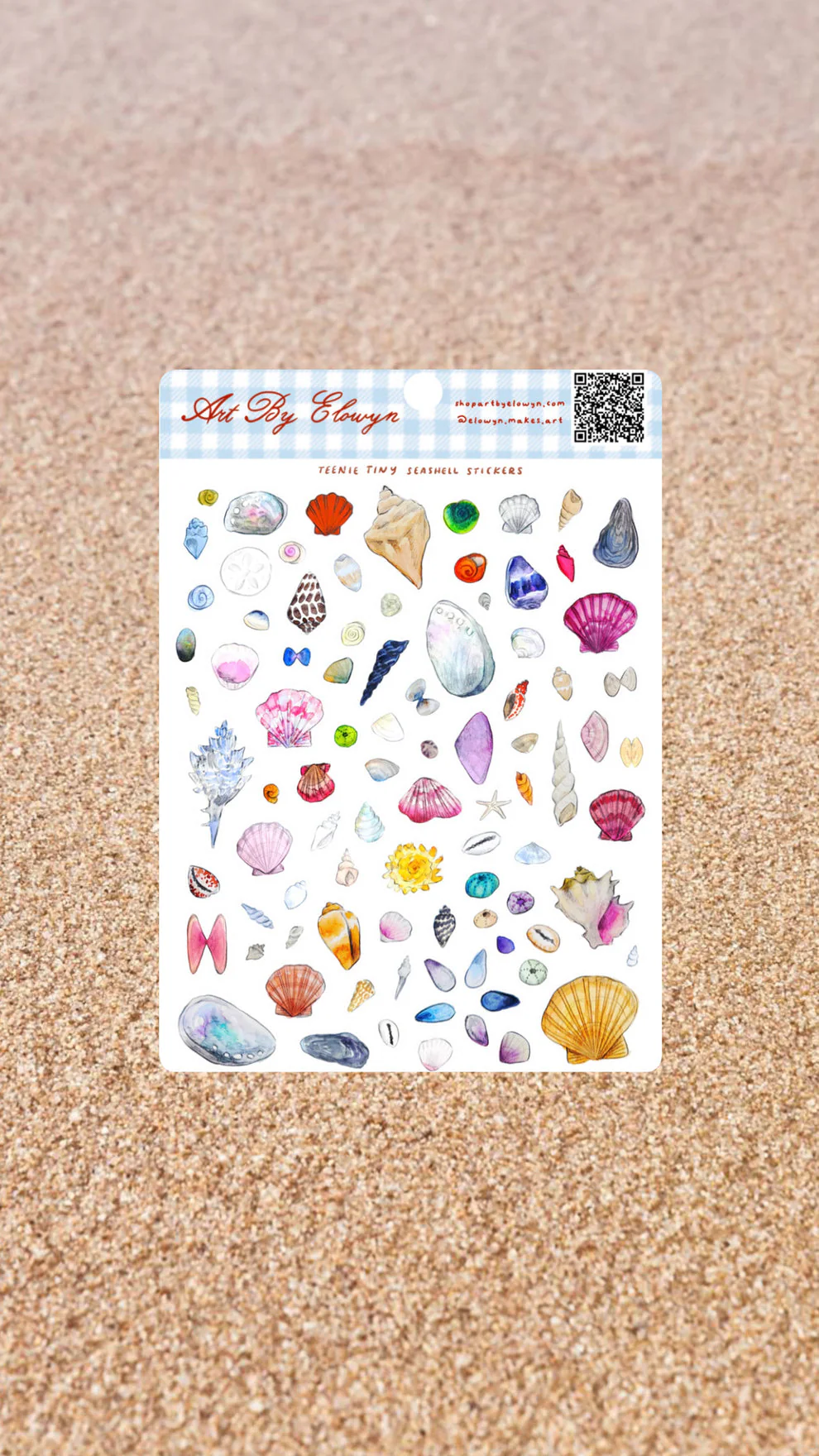 Art By Elowyn Teenie Tiny Seashells Sticker Sheet - 5" x 7" Sticker Sheet - Image 2