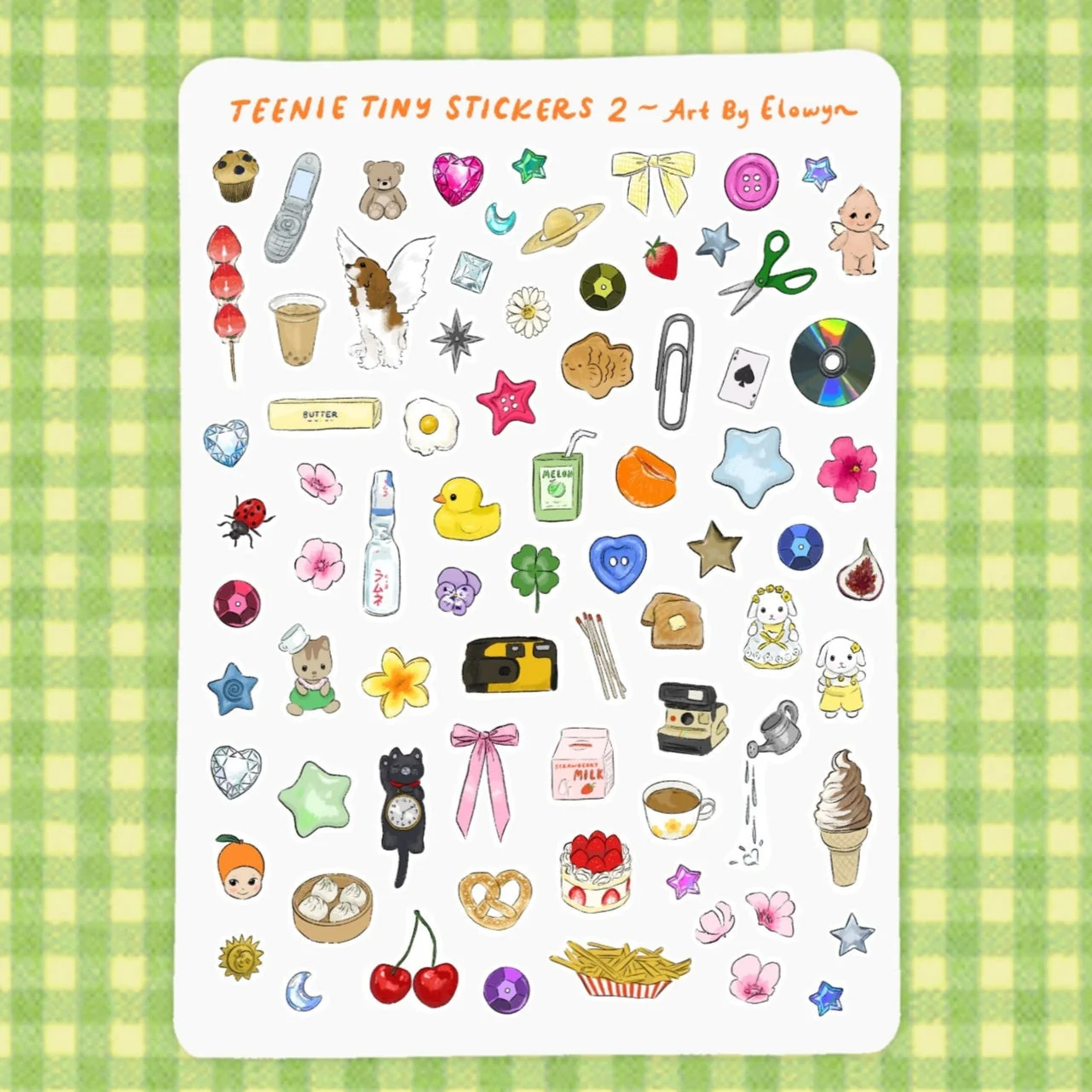 Art By Elowyn Teenie Tiny Stickers 2 Sheet - 5" x 7" Sticker Sheet