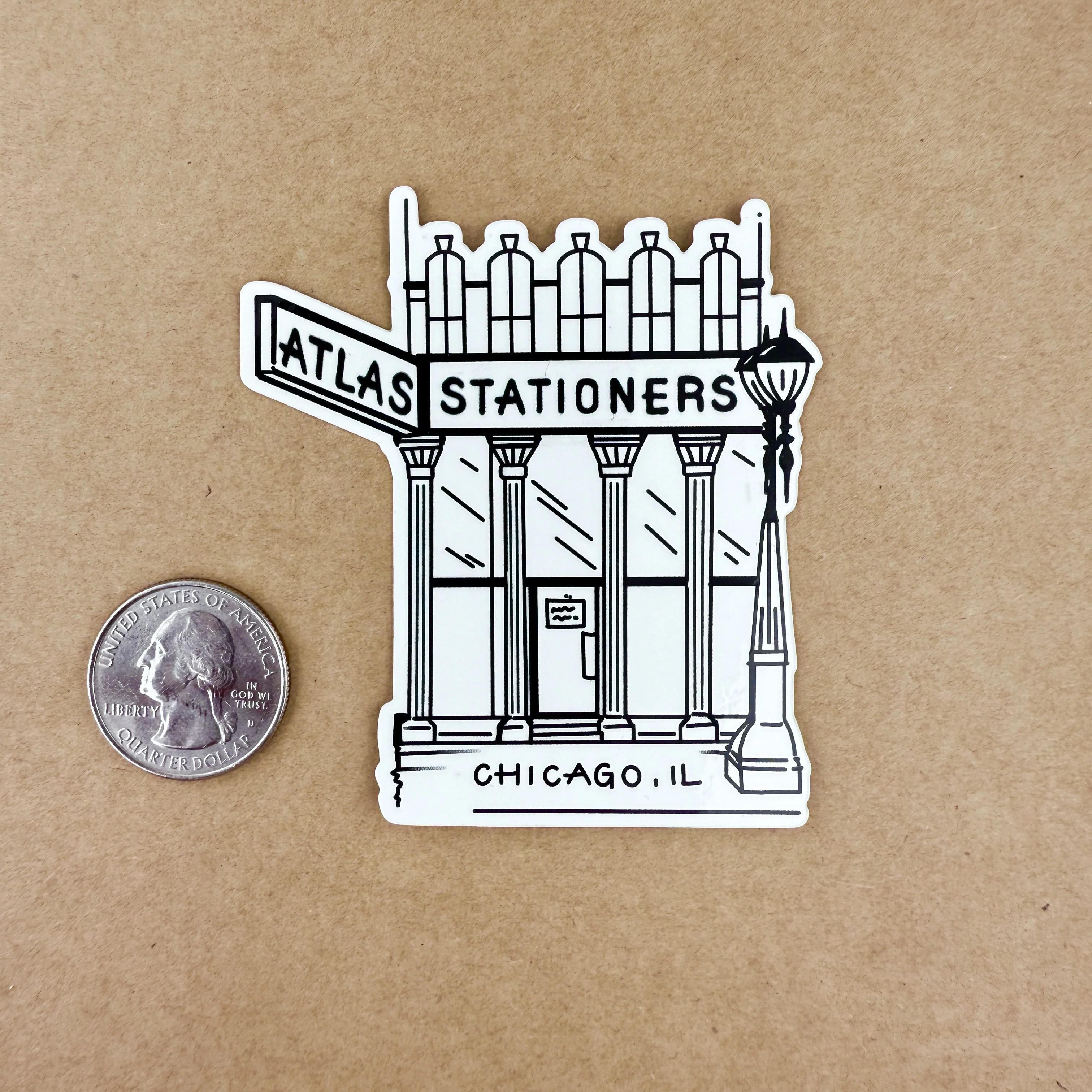 Atlas Stationers Sticker - Storefront Stamp - Image 2