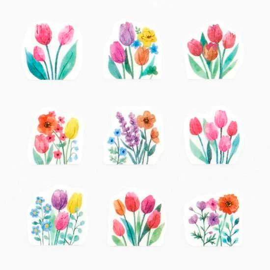 Bande Washi Tape Sticker Roll - kalo - Tulip Fields - Image 3