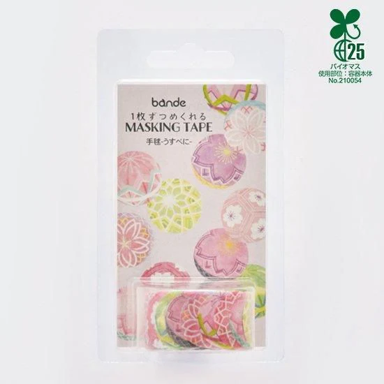 Bande Washi Tape Sticker Rolls - Pink Temari - Image 2