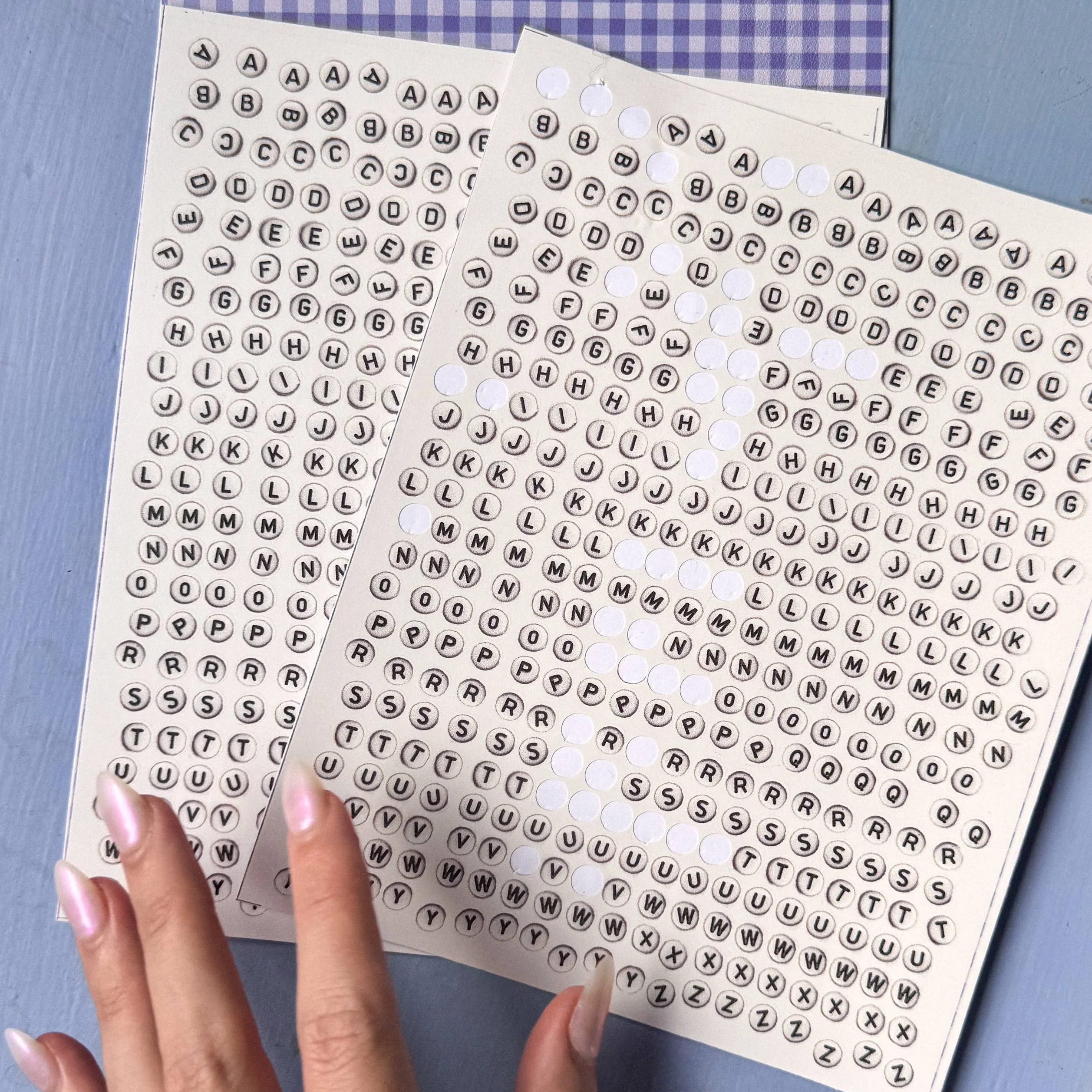 TINY STORE Bead Letter Stickers! (2 sheets, over 800 stickers) - Image 4
