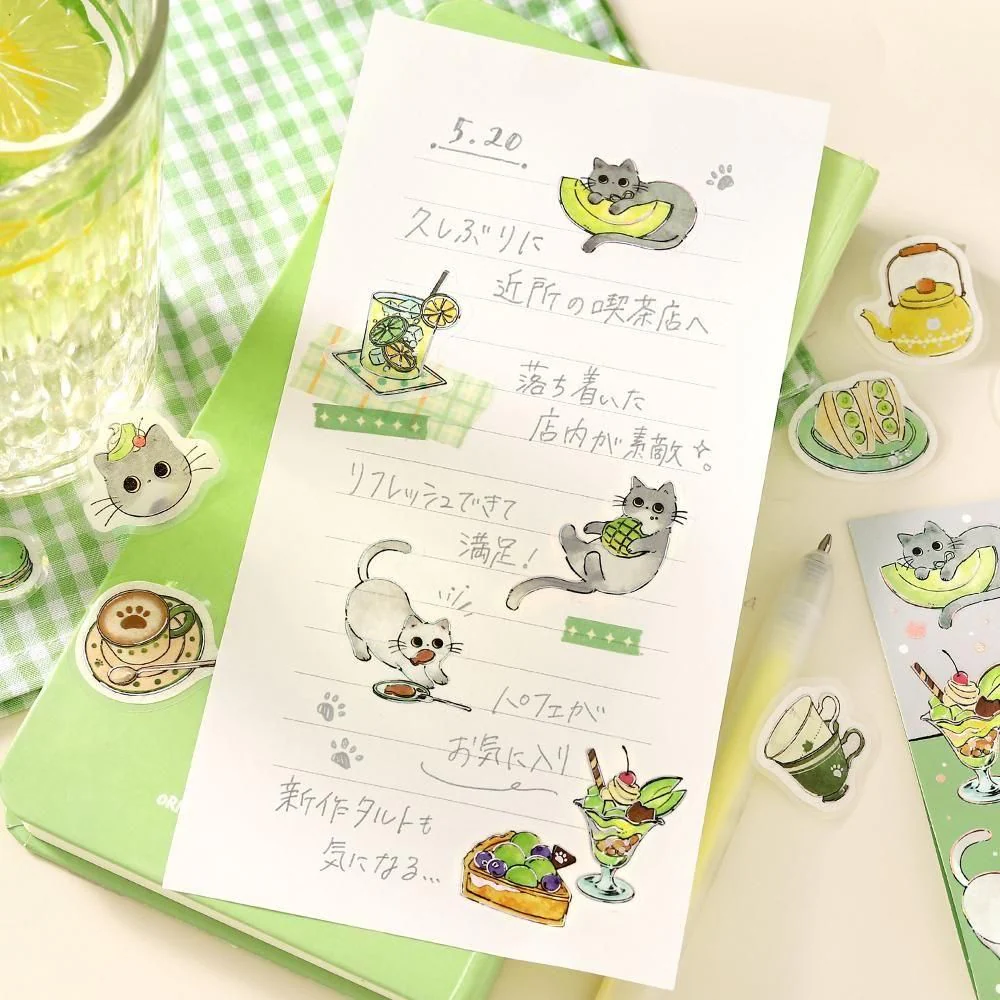 BGM Flake Stickers - Welcome Meow - Cafe Haineko - Image 4
