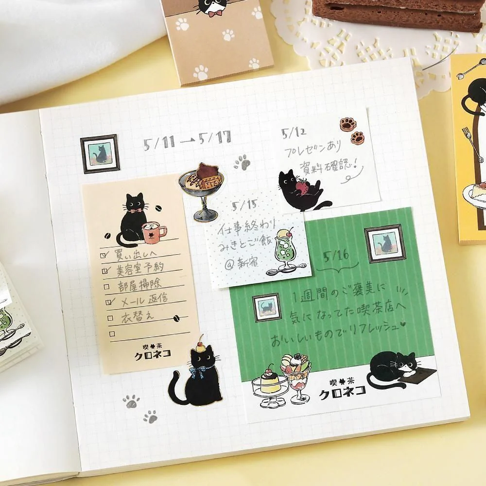 BGM Memo Pad Set - Memono - Kuroneko Cafe - Image 3