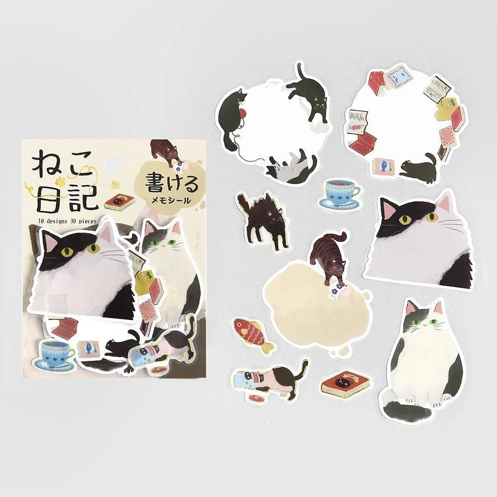 BGM Memo Stickers - Cat Diary - Black - Image 2