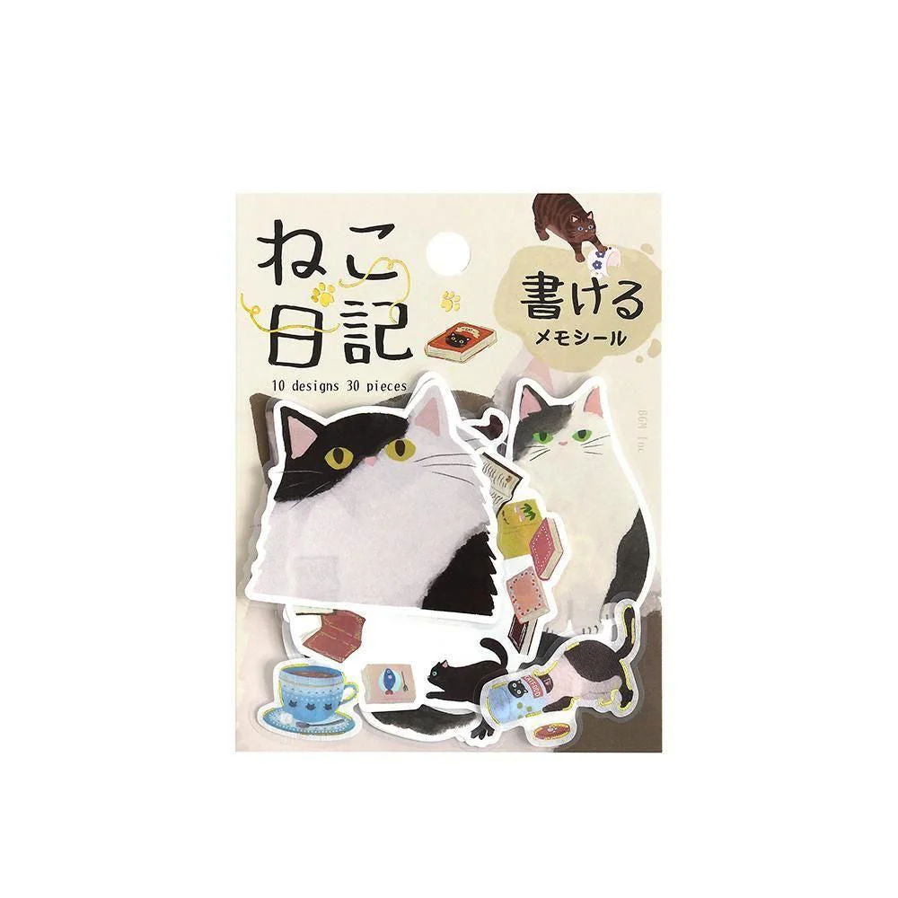 BGM Memo Stickers - Cat Diary - Black - Image 3