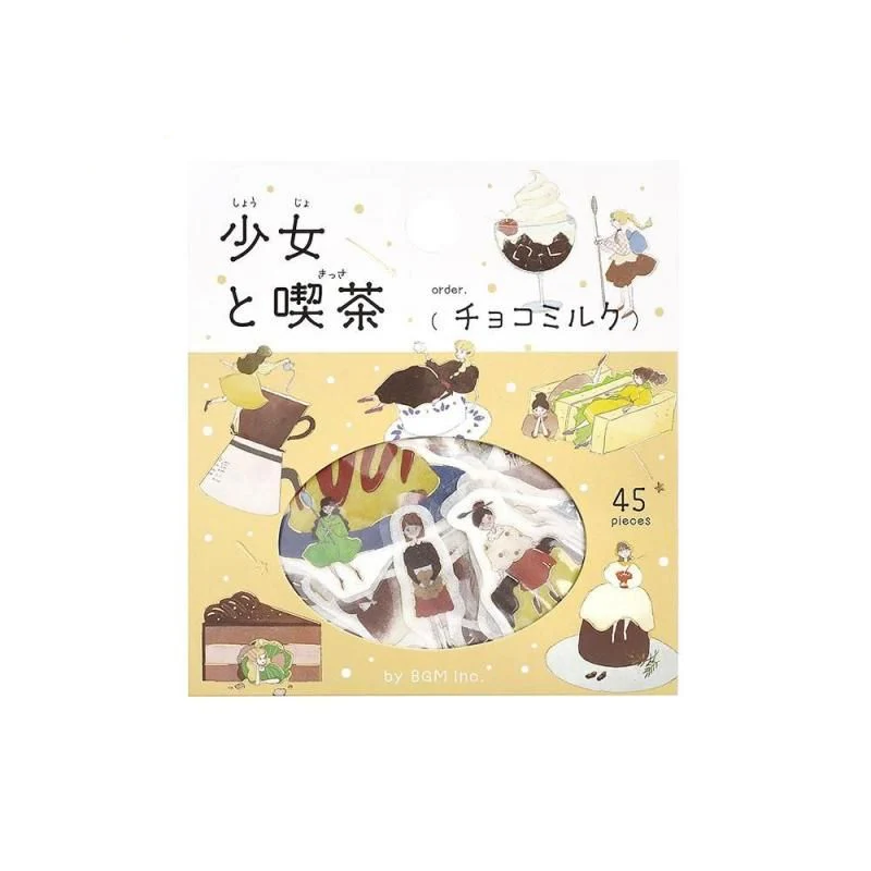 BGM Planner Sticker Flakes - A Girl and a Coffee Shop - Chocolate Milk - Image 2