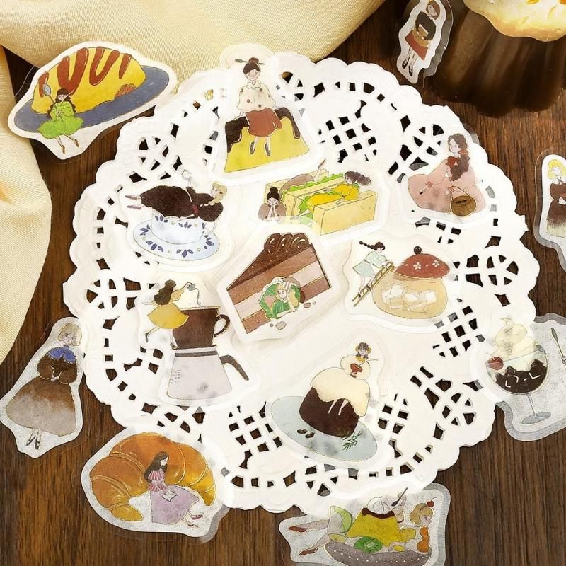 BGM Planner Sticker Flakes - A Girl and a Coffee Shop - Chocolate Milk - Image 4