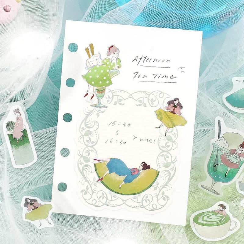 BGM Planner Sticker Flakes - A Girl and a Coffee Shop - Melon Cream - Image 5