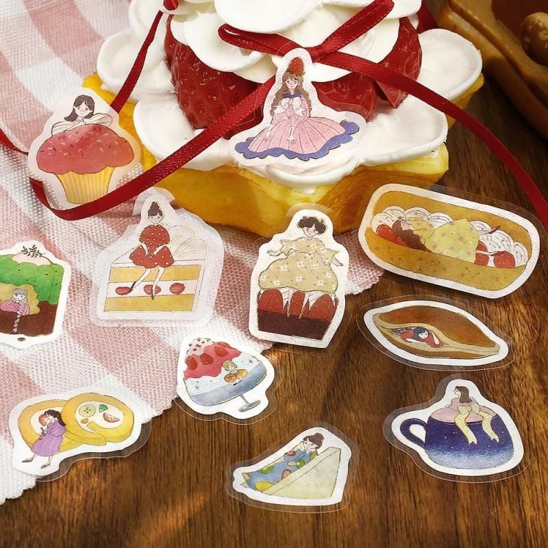 BGM Planner Sticker Flakes - A Girl and a Coffee Shop - Strawberry - Image 4