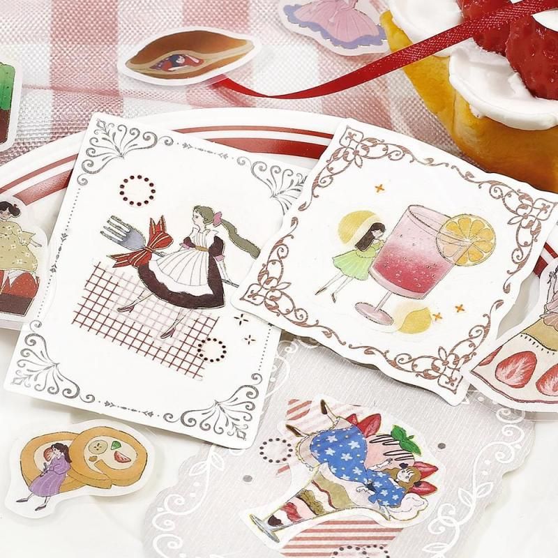 BGM Planner Sticker Flakes - A Girl and a Coffee Shop - Strawberry - Image 5