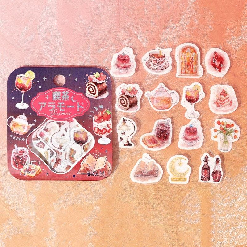 BGM Planner Sticker Flakes - Coffee a la mode - Akaneiro Sunset - Image 3