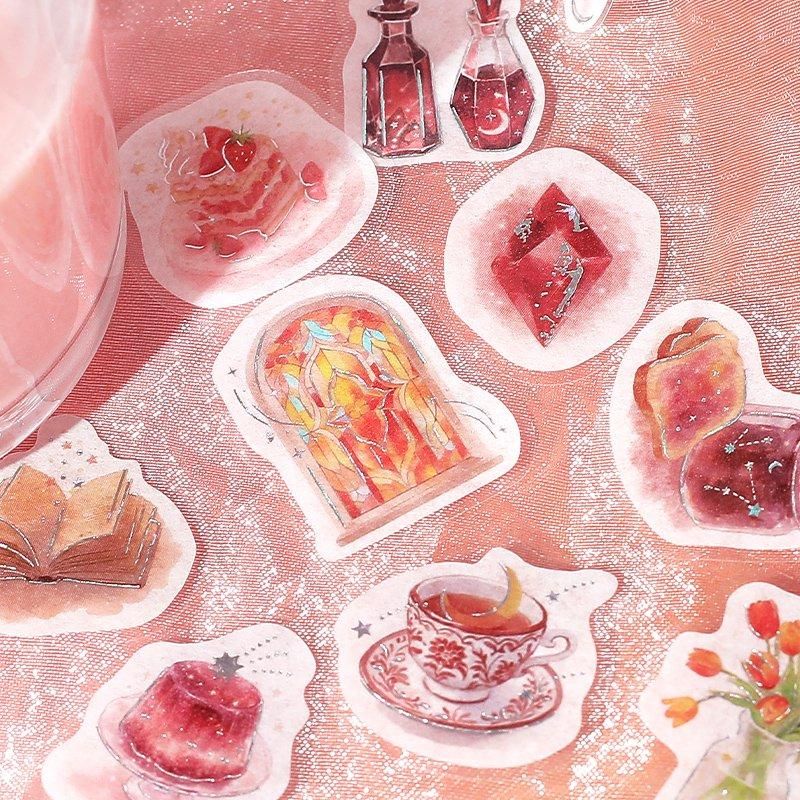 BGM Planner Sticker Flakes - Coffee a la mode - Akaneiro Sunset - Image 4