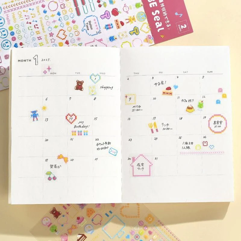 BGM Planner Sticker Sheet - Pixel Painting - Image 7