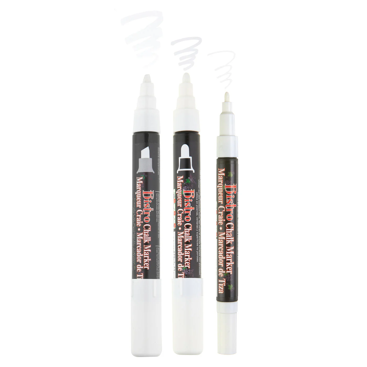 Bistro Chalk Markers - White - Combo Chisel, Broad, and Fine Set - Image 2