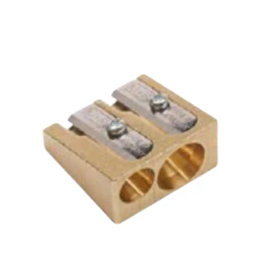 Brass 2 Hole Pencil Sharpener - Wedge