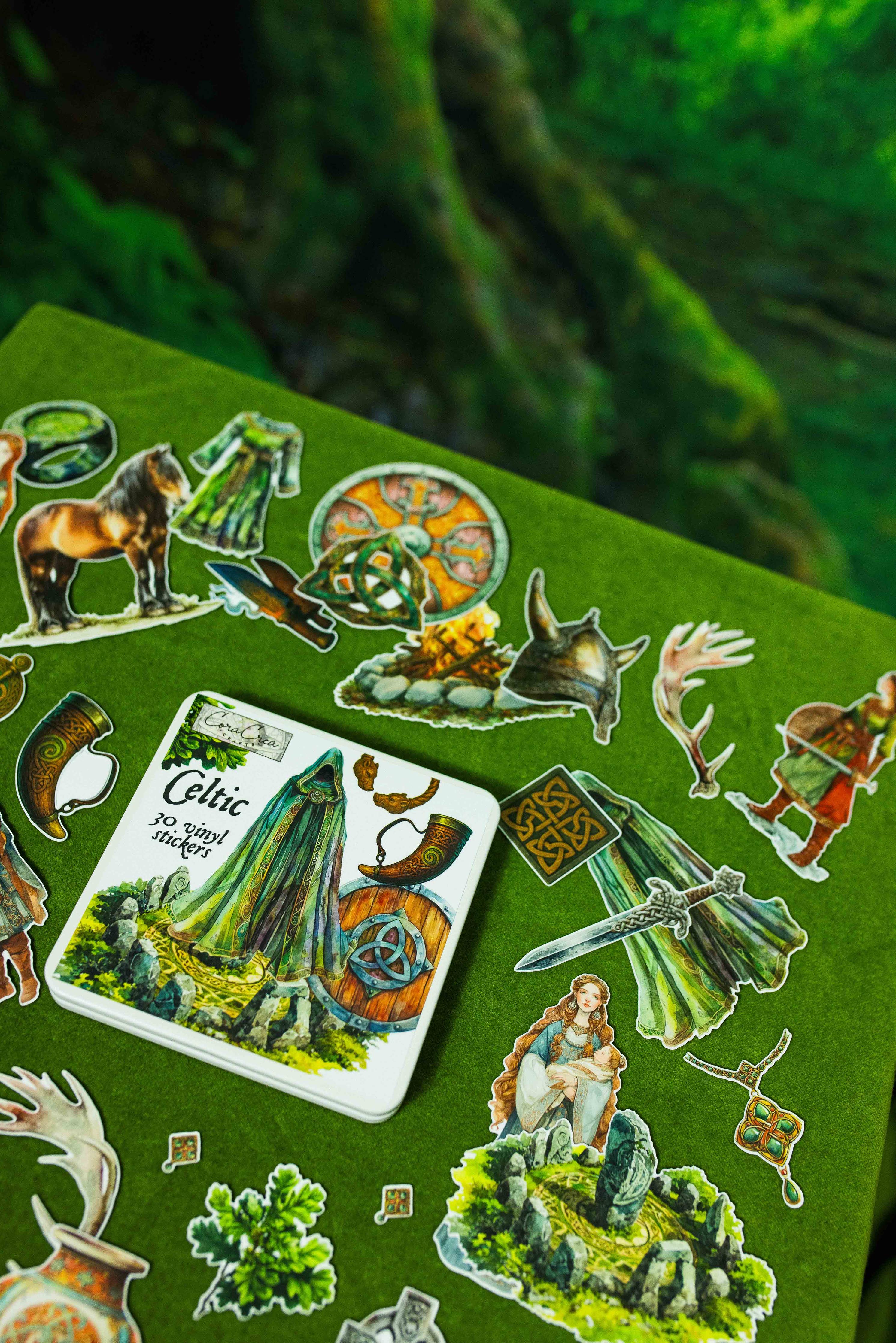 CoraCreaCrafts Celtic Sticker Tin Box - Image 3