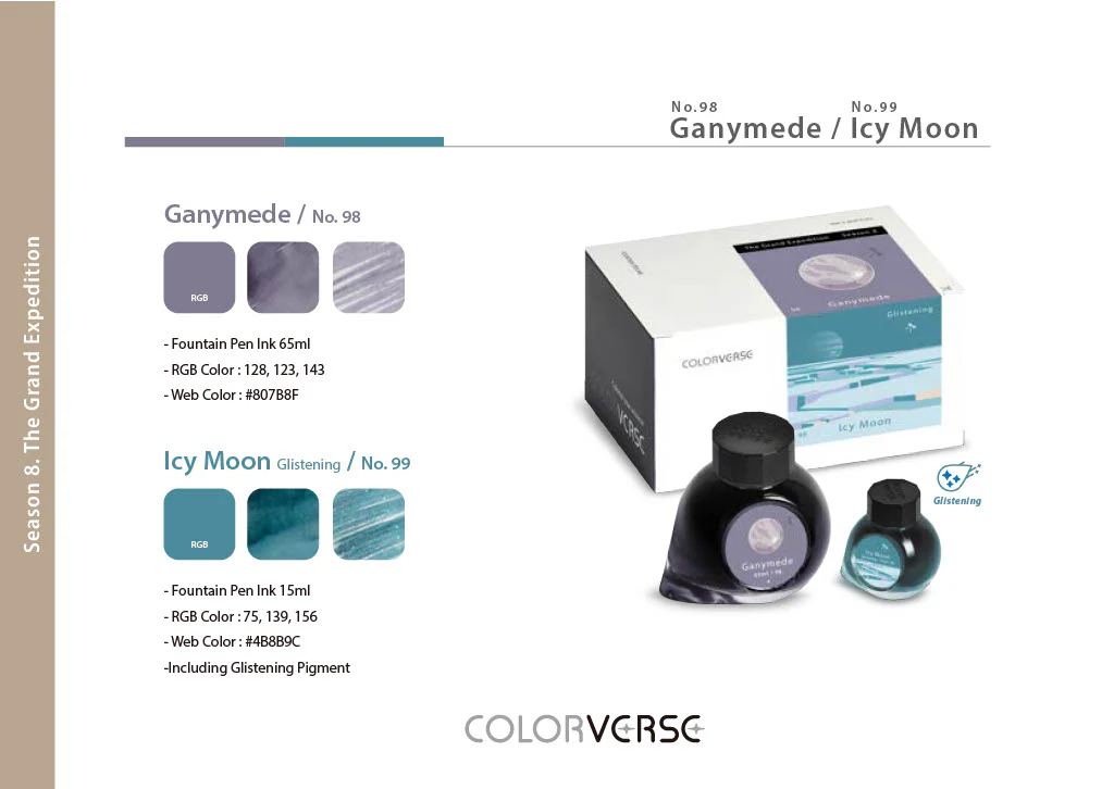 Colorverse Ganymede & Icy Moon - 65ml + 15ml Bottled Ink - Image 3