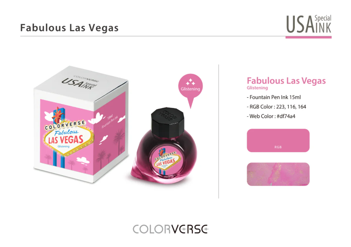 Colorverse USA Fabulous Las Vegas (Nevada) - 15ml Bottled Ink - Image 2