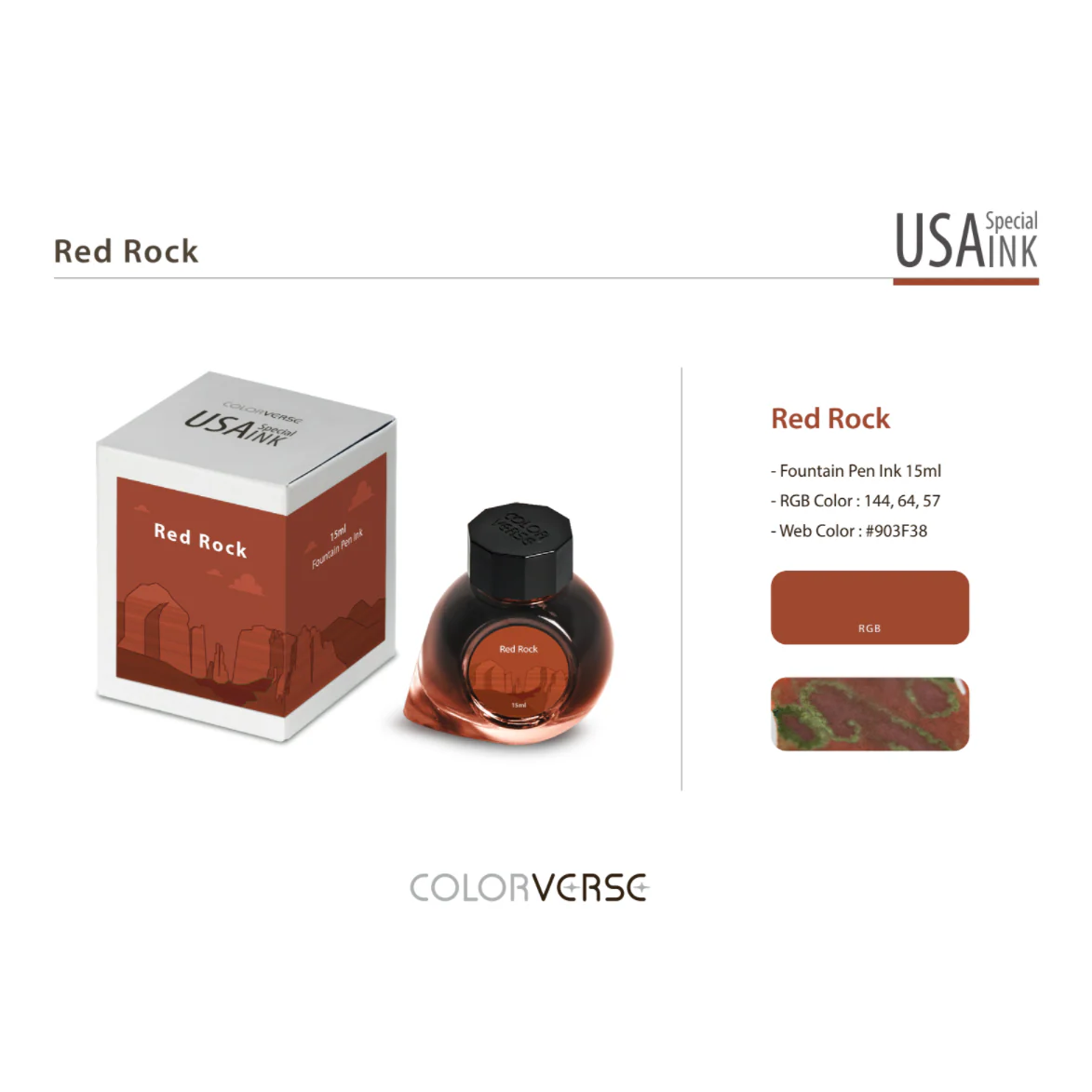 Colorverse USA Red Rock (Arizona) - 15ml Bottled Ink - Image 2