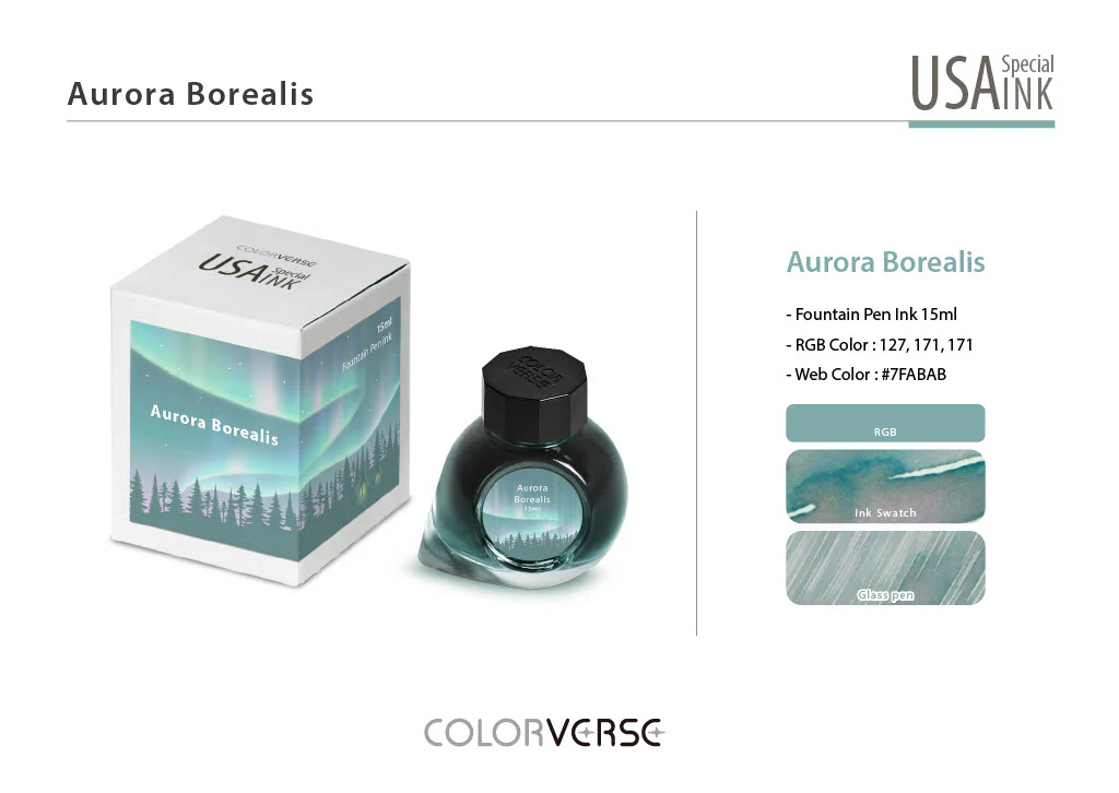 Colorverse USA Aurora Borealis (Alaska) - 15ml Bottled Ink - Image 2