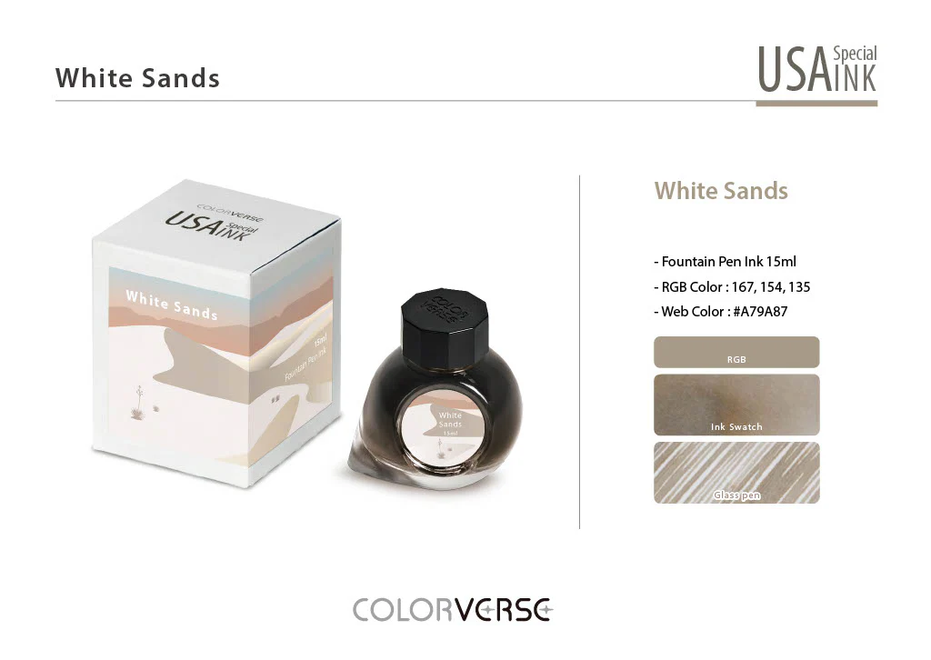 Colorverse USA White Sands (New Mexico) - 15ml Bottled Ink - Image 2