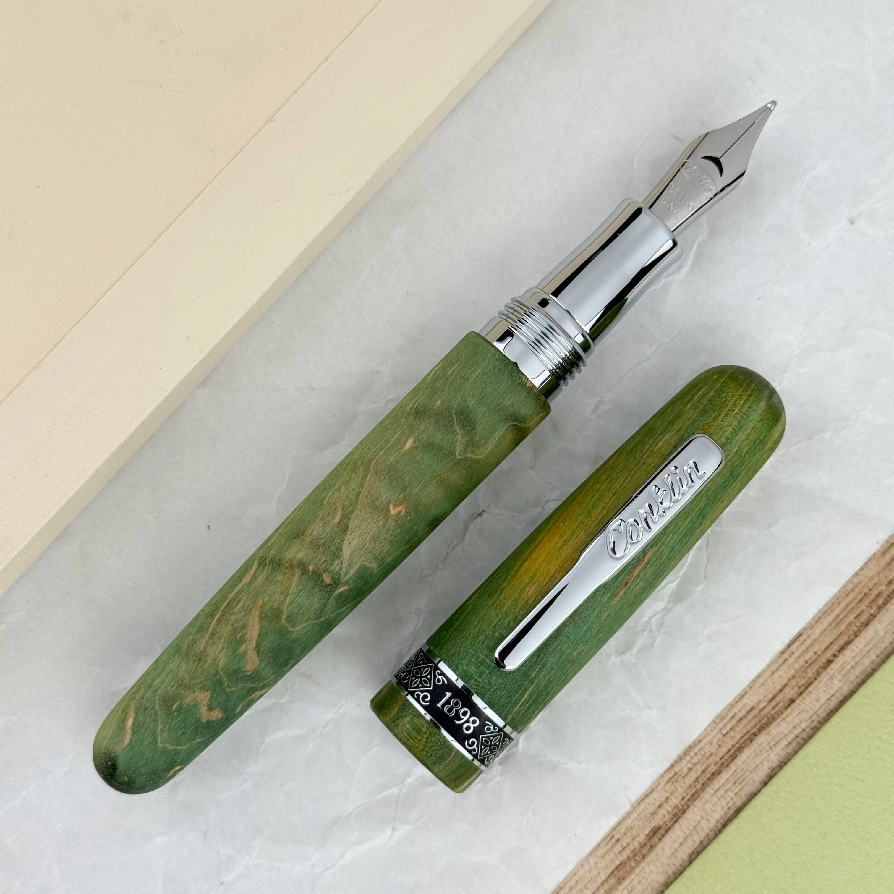 Conklin 1898 Stabilized Wood Fountain Pen - Matte Green (Limited Edition)
