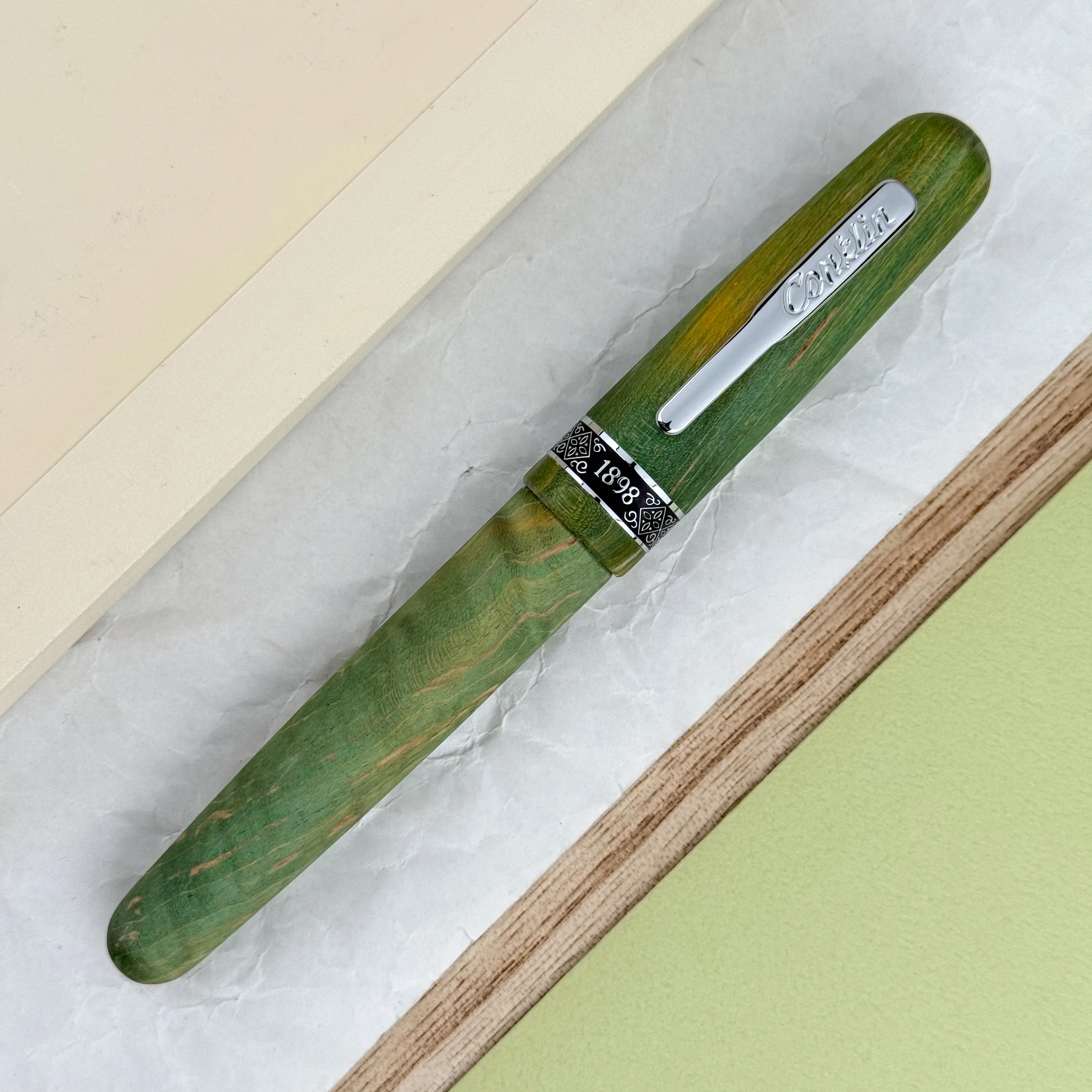 Conklin 1898 Stabilized Wood Fountain Pen - Matte Green (Limited Edition) - Image 2