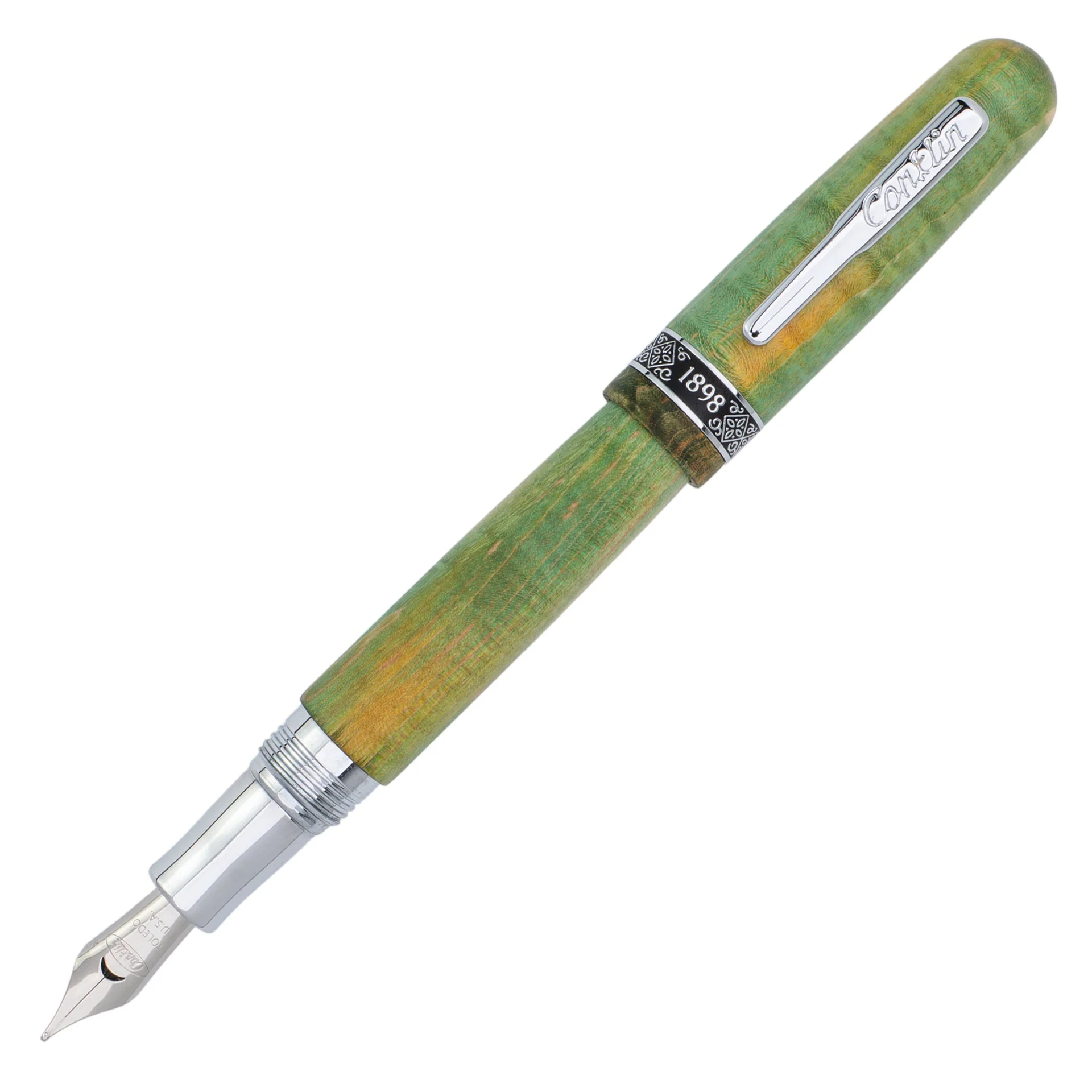 Conklin 1898 Stabilized Wood Fountain Pen - Matte Green (Limited Edition) - Image 4