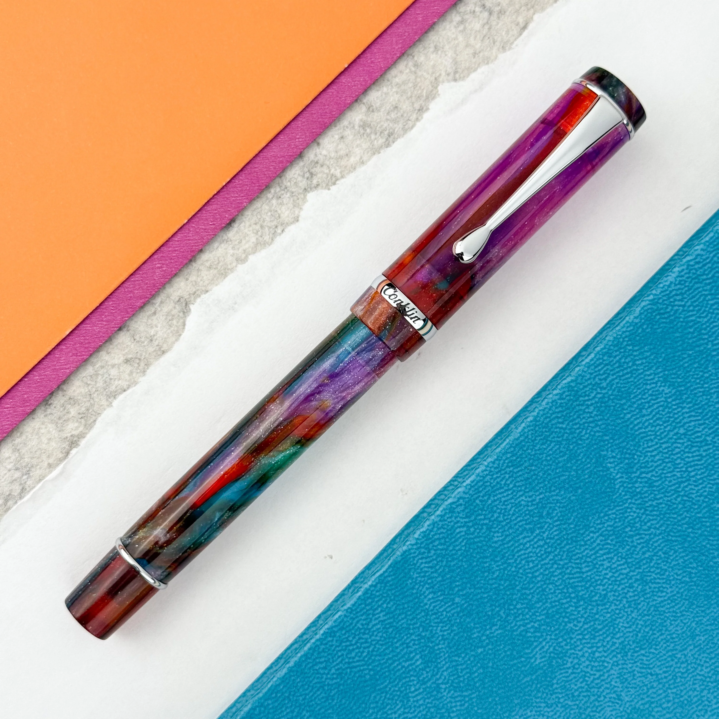 Conklin Duragraph Rollerball Pen - Primary Manipulation 3.5 w/Chrome Trim