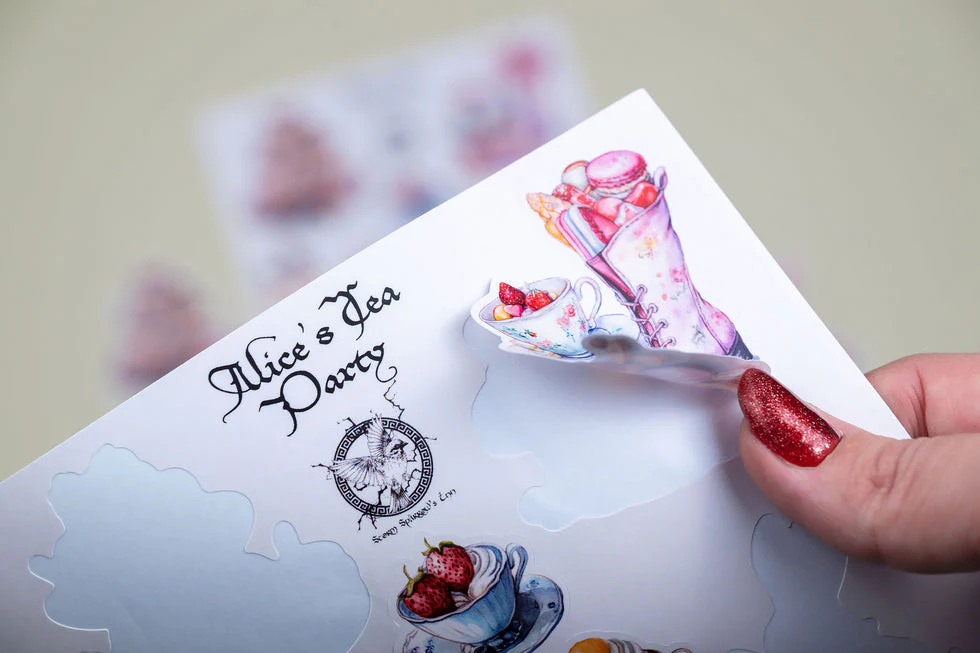 CoraCreaCrafts Sticker Sheet - Alice's Tea Party - Image 3