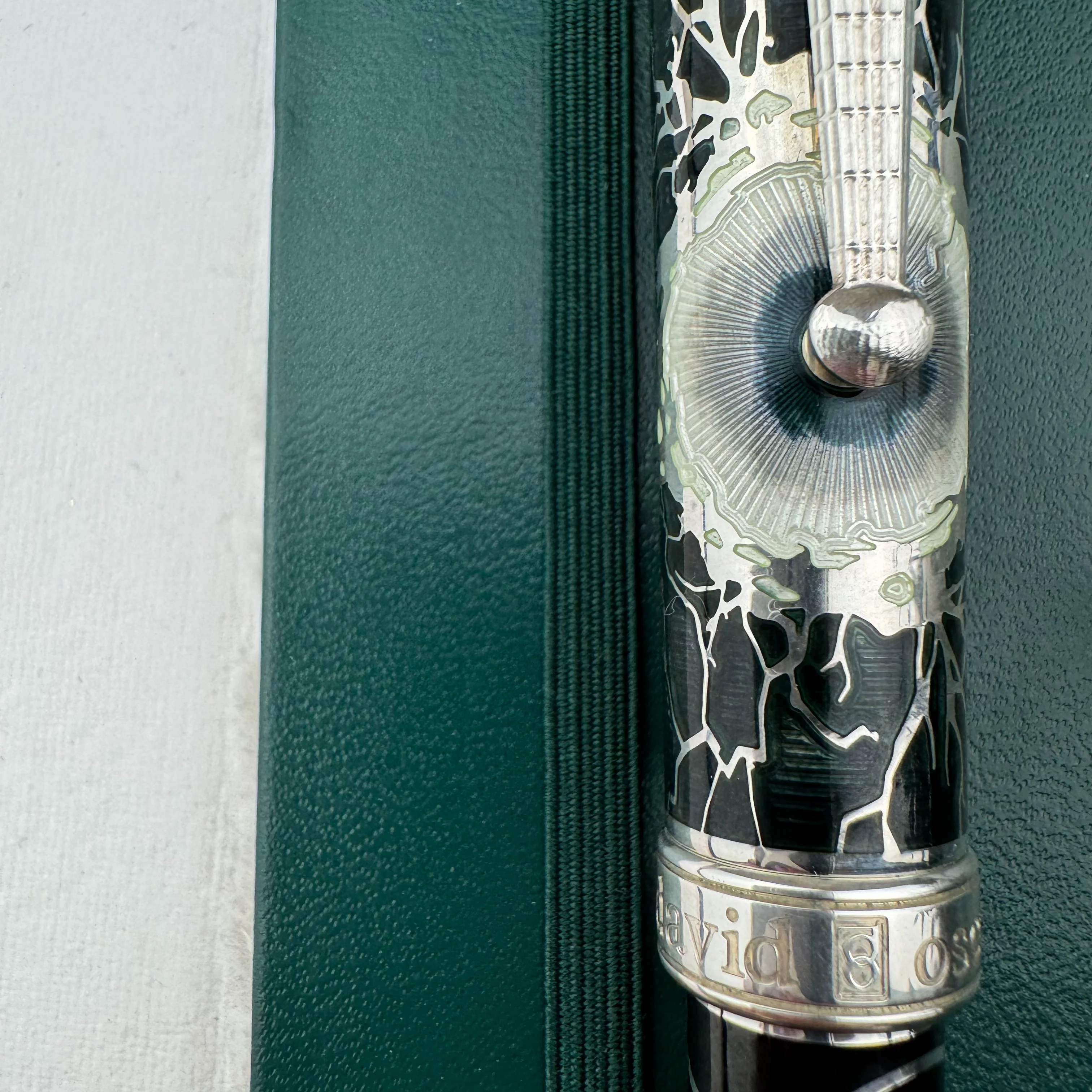 David Oscarson Nikola Tesla Fountain Pen - Black Green with Silver (Limited Edition #02/86) - Image 3