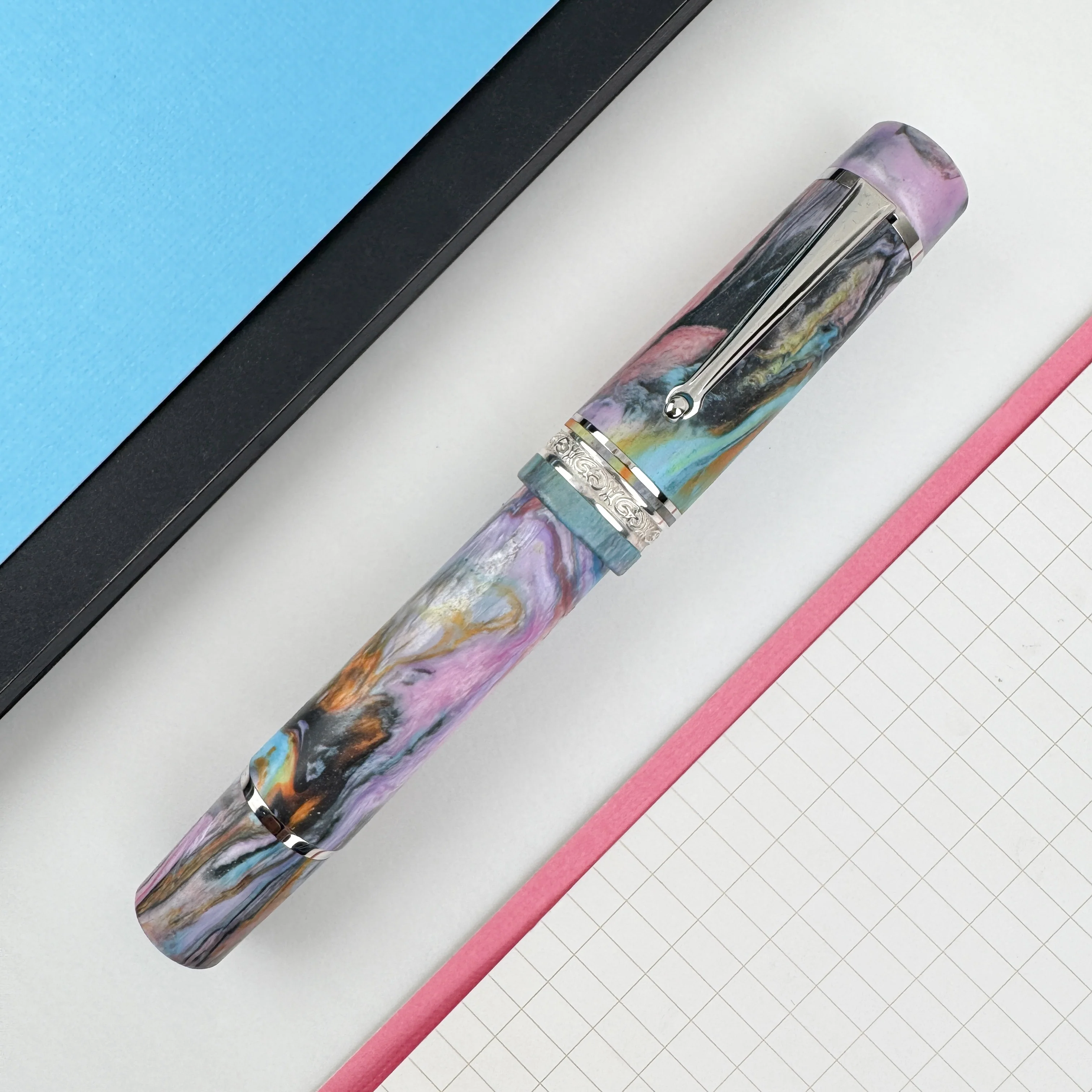Delta DV Original Oversize Rollerball Pen - Primary Manipulation 4.5 with Chrome Trim (Limited Edition)