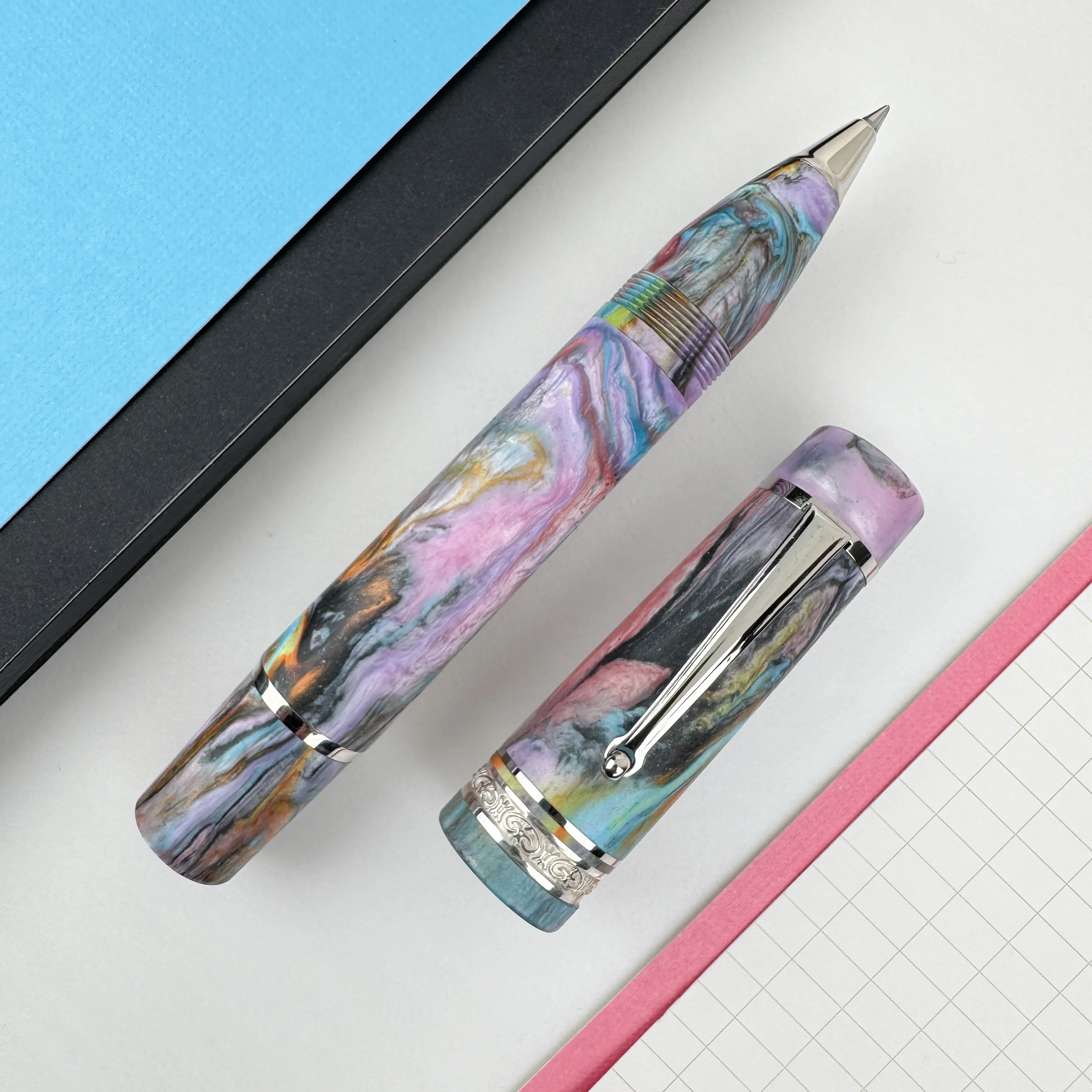Delta DV Original Oversize Rollerball Pen - Primary Manipulation 4.5 with Chrome Trim (Limited Edition) - Image 2