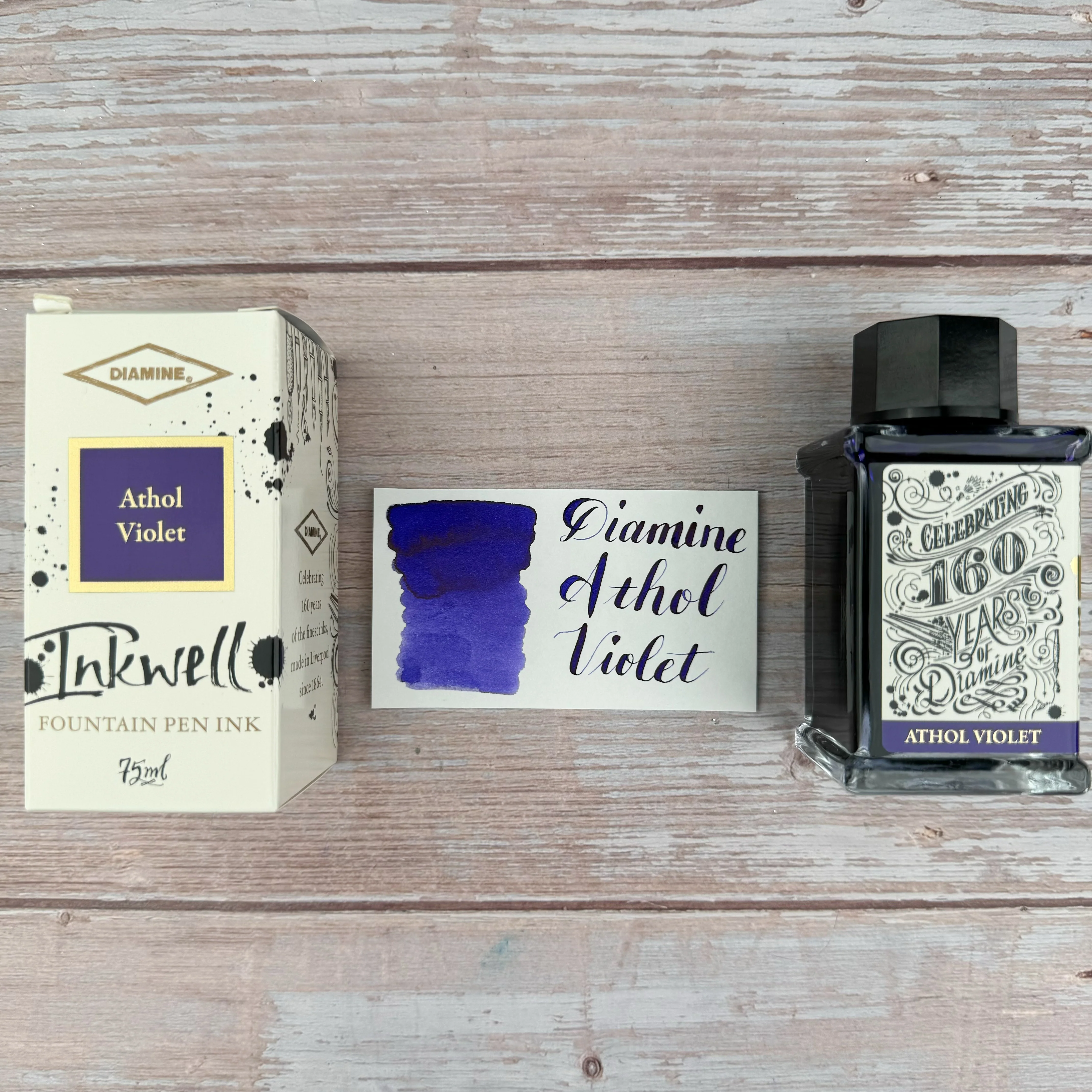 Diamine Athol Violet - 75ml Bottled Ink - Image 2