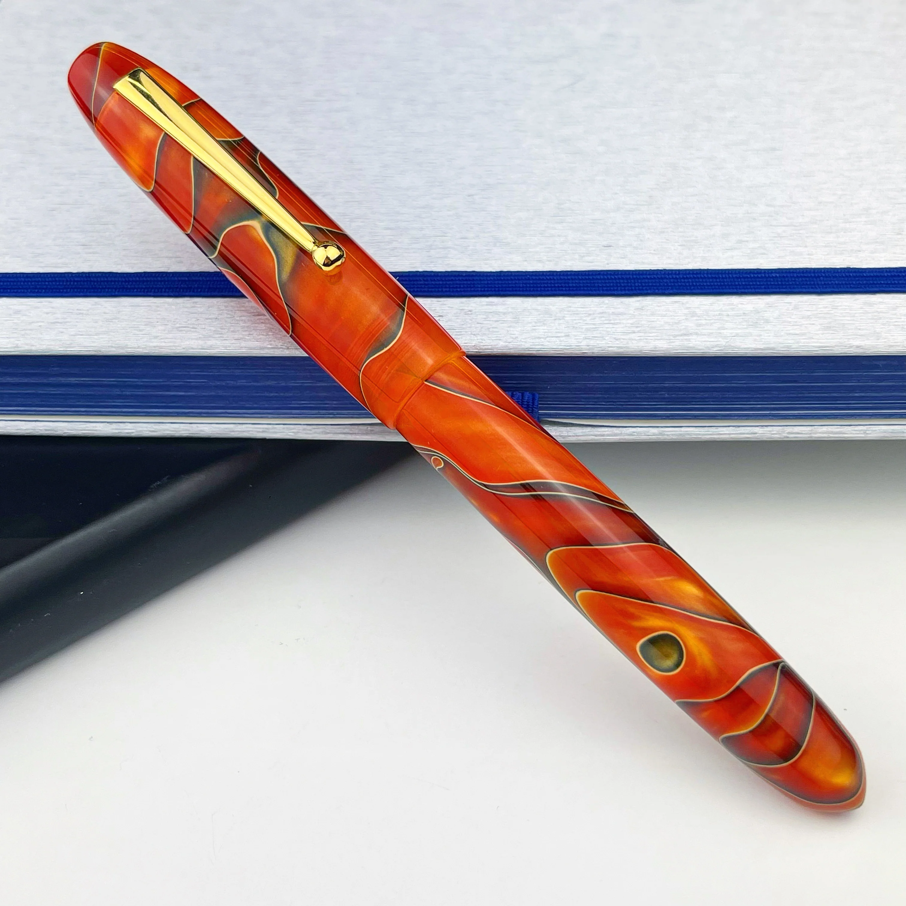 Edison Collier Fountain Pen - Persimmon Swirl - Image 4