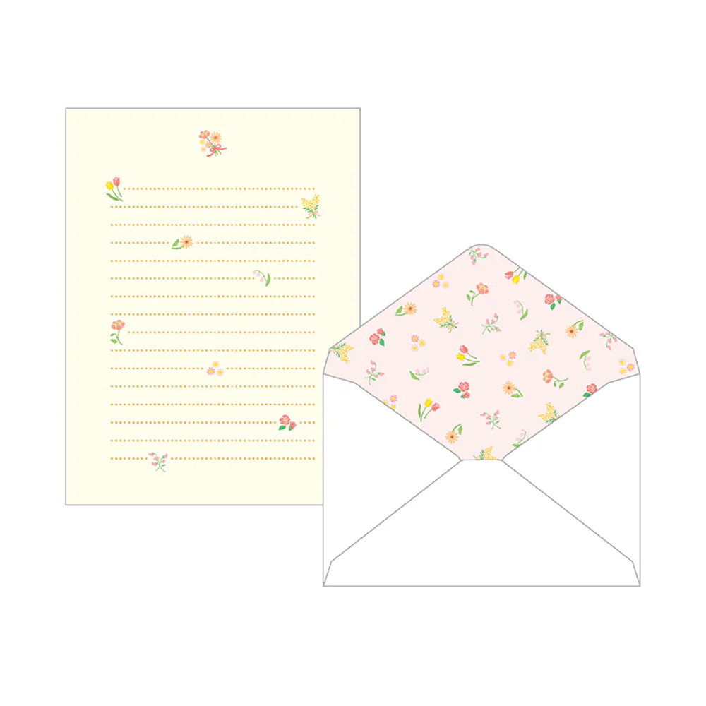 EL COMMUN Papoter Letter Set - Pink Flowers