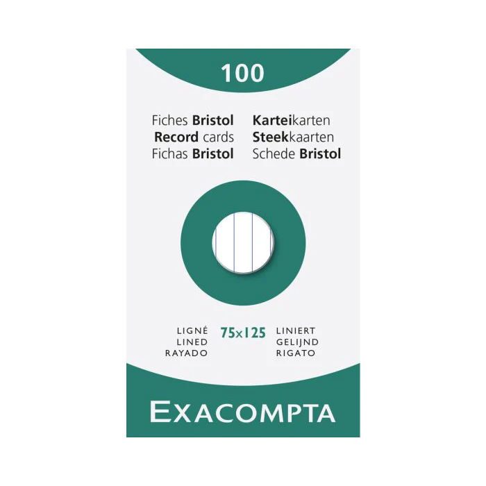 Exacompta Index Cards - 3" x 5" - Ruled