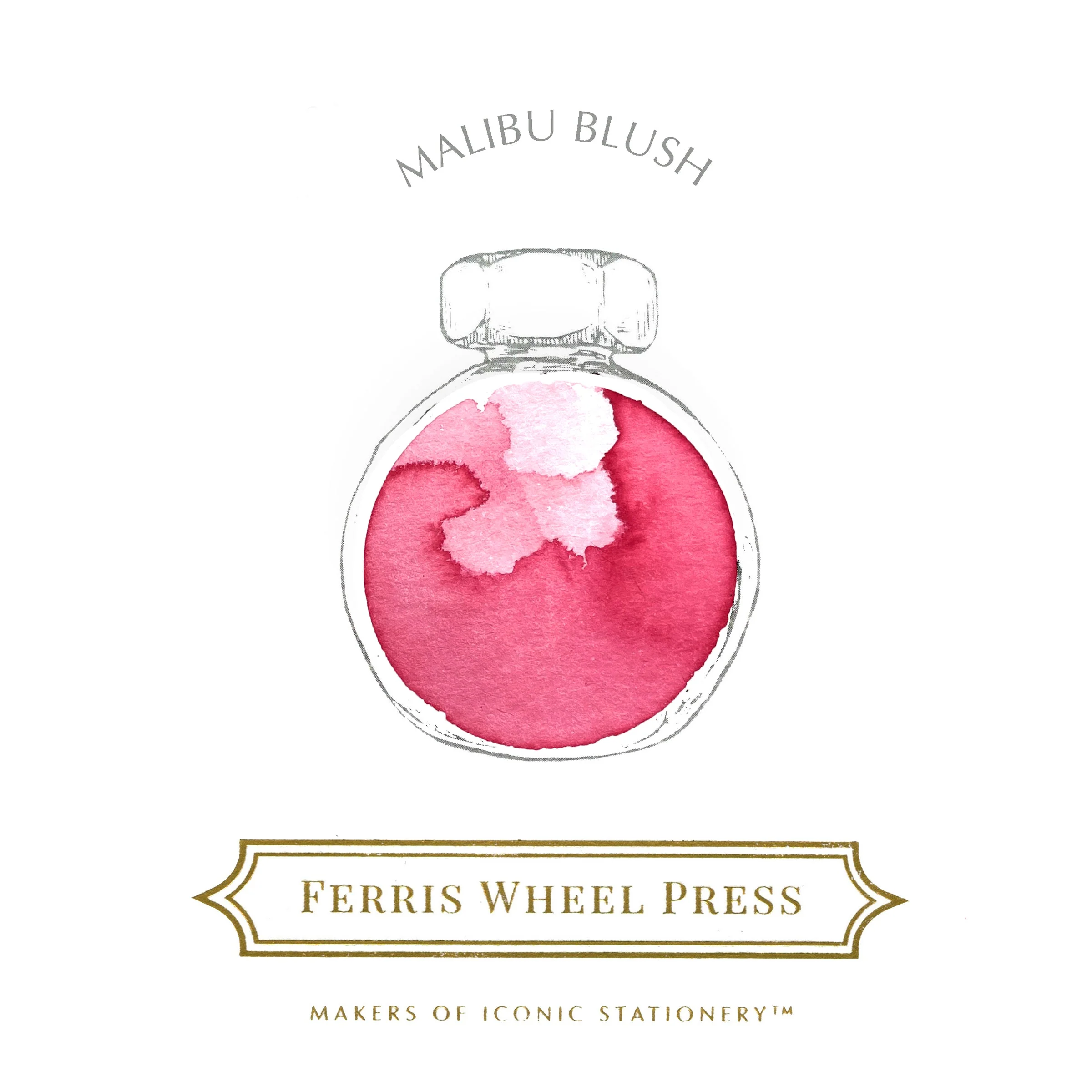 Ferris Wheel Press Malibu Blush - 38ml bottled Ink - Image 3