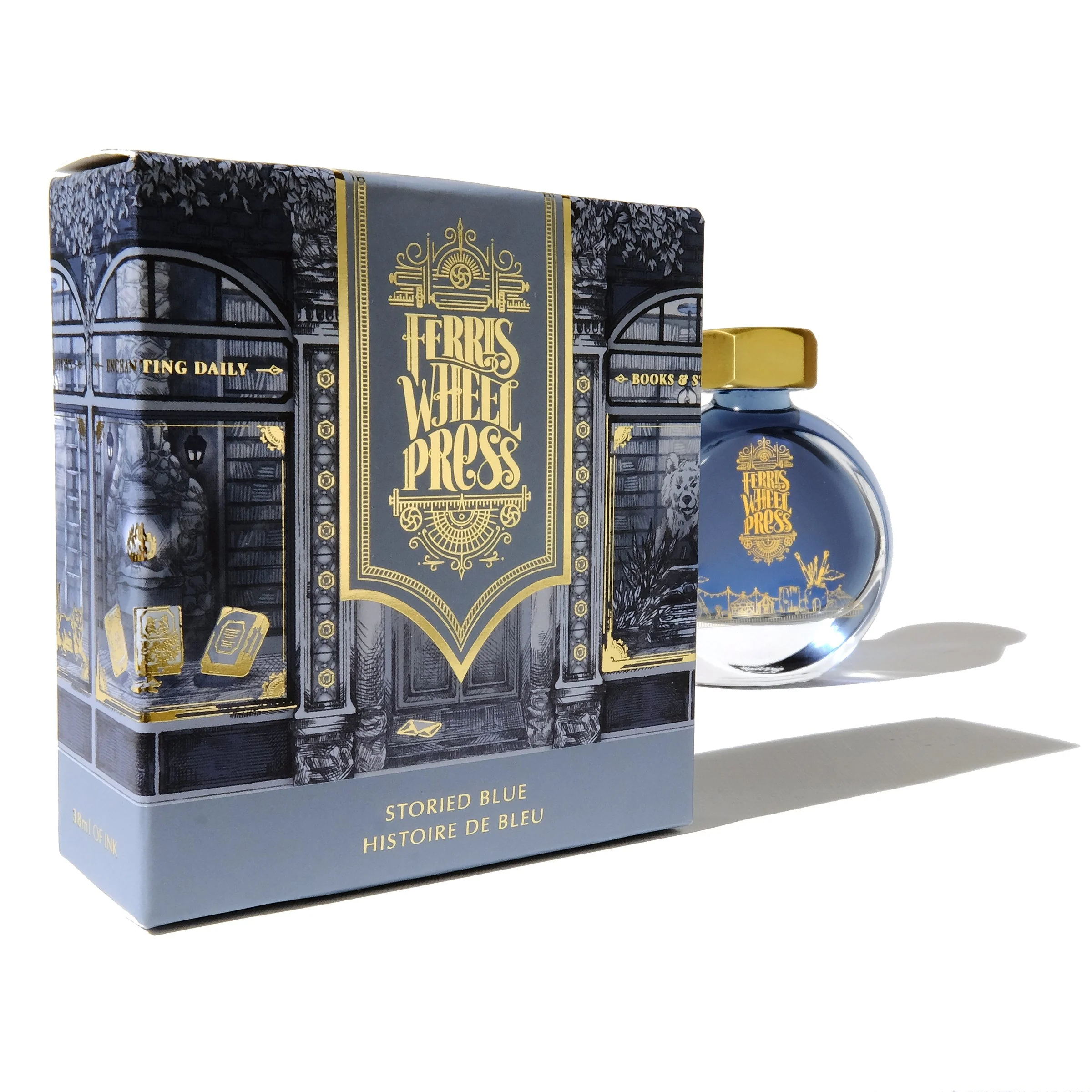 Ferris Wheel Press Storied Blue - 38ml bottled Ink - Image 3