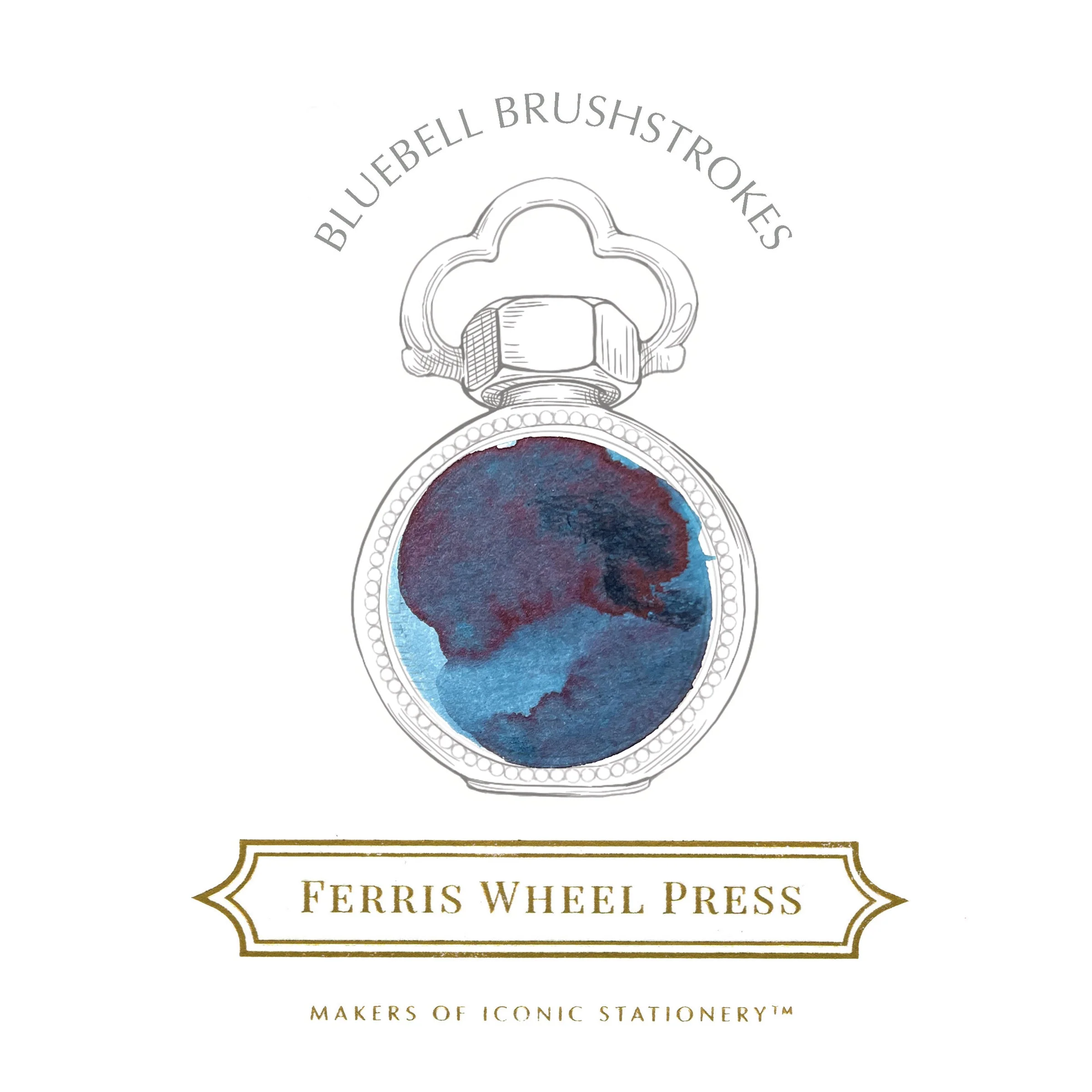 Ferris Wheel Press Bluebell Brushstrokes - 38ml Bottled Ink - Image 3