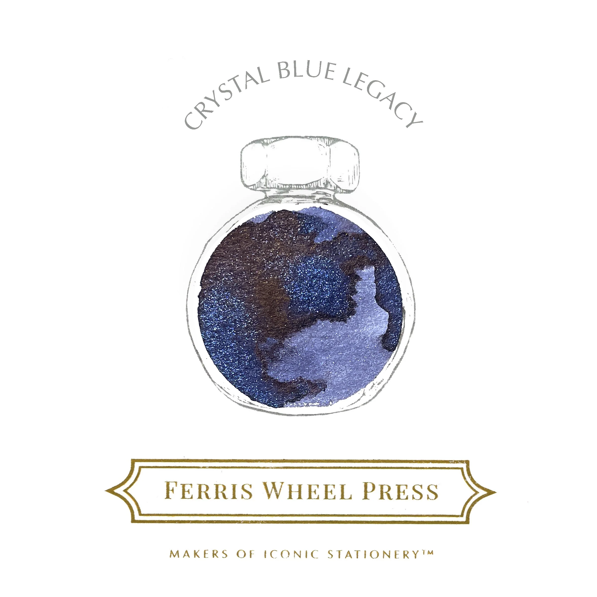 Ferris Wheel Press Crystal Blue Legacy - 38ml bottled Ink - Image 3
