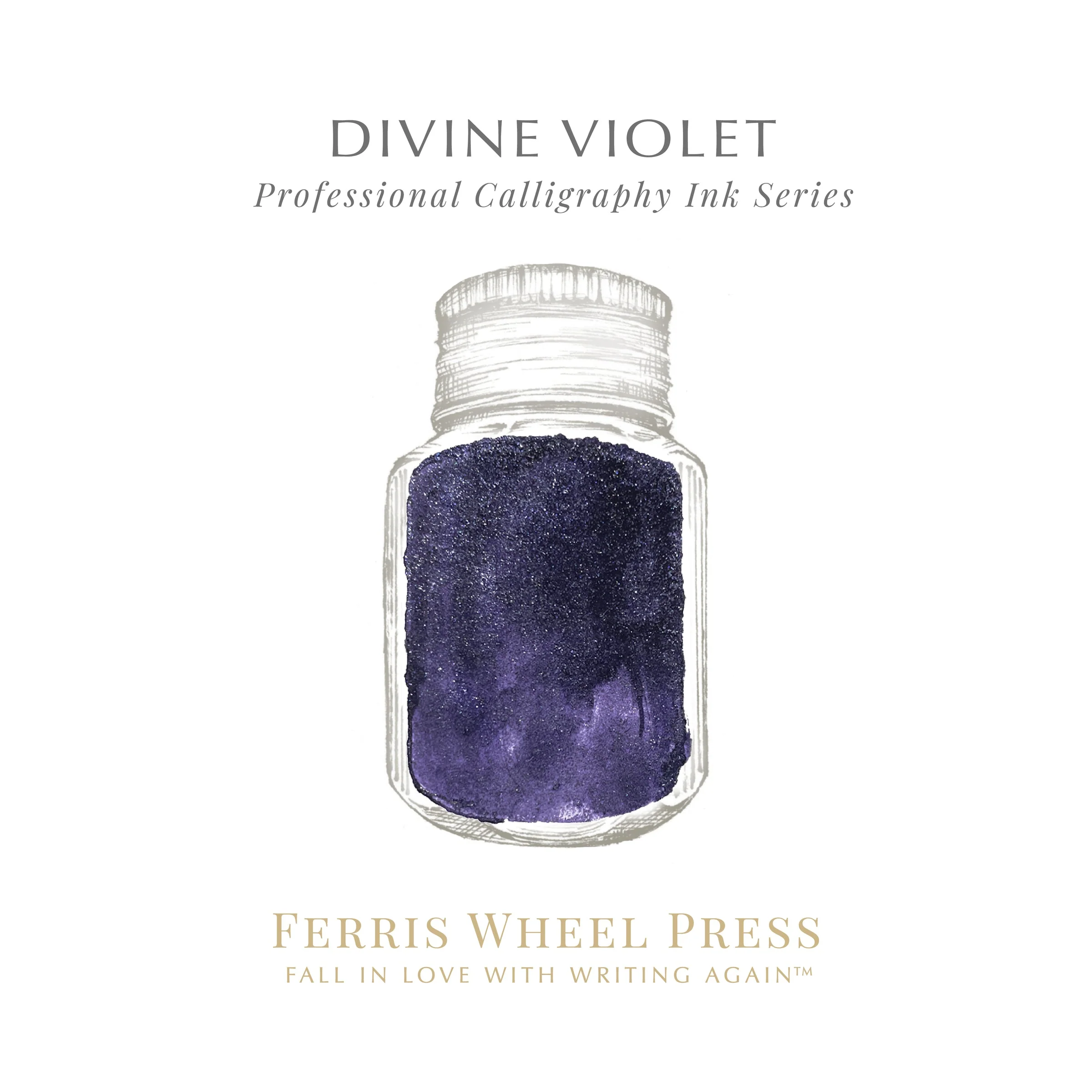 Ferris Wheel Press Divine Violet - 28ml Calligraphy Bottled Ink - Image 3