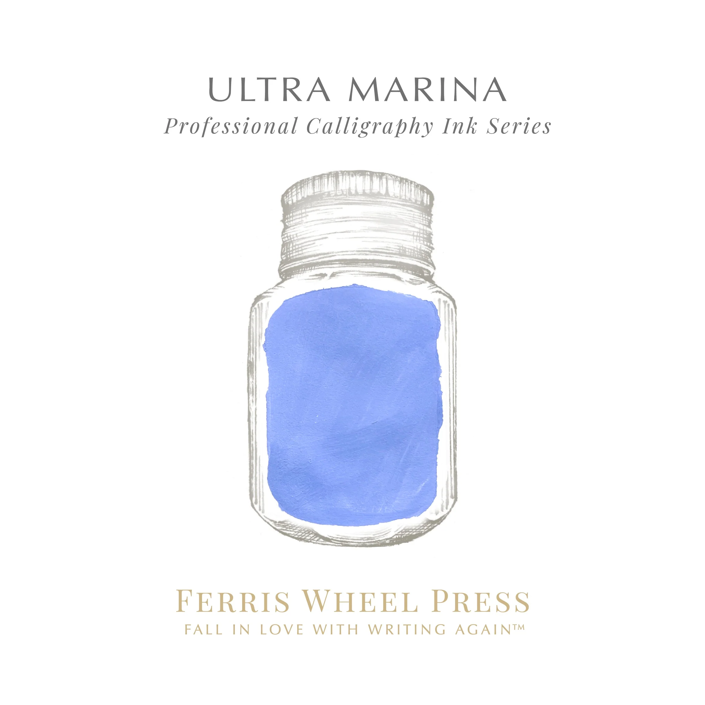 Ferris Wheel Press Ultra Marina - 28ml Calligraphy Bottled Ink - Image 3