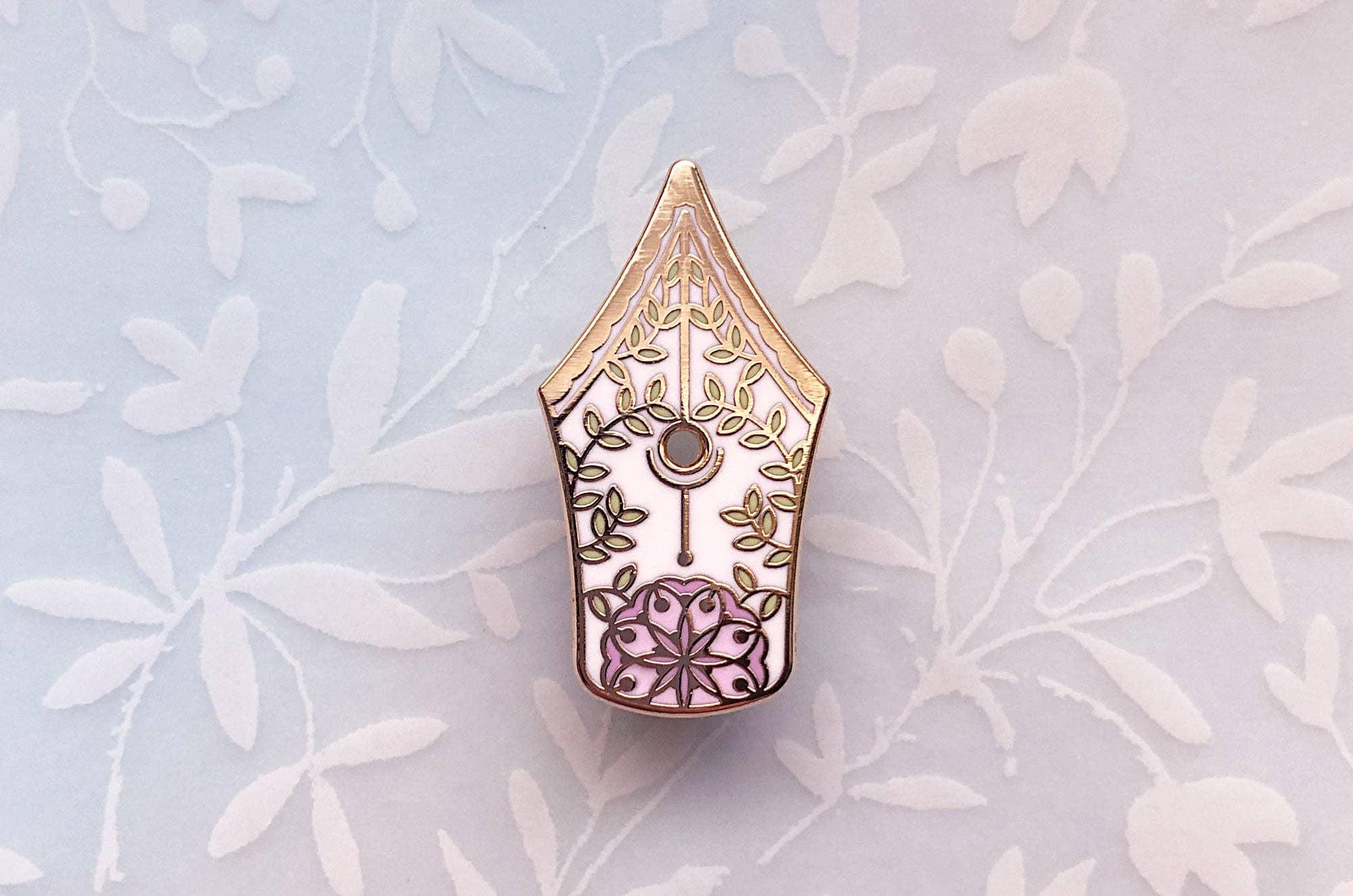 Floral Fountain Pen Enamel Pin - Image 6
