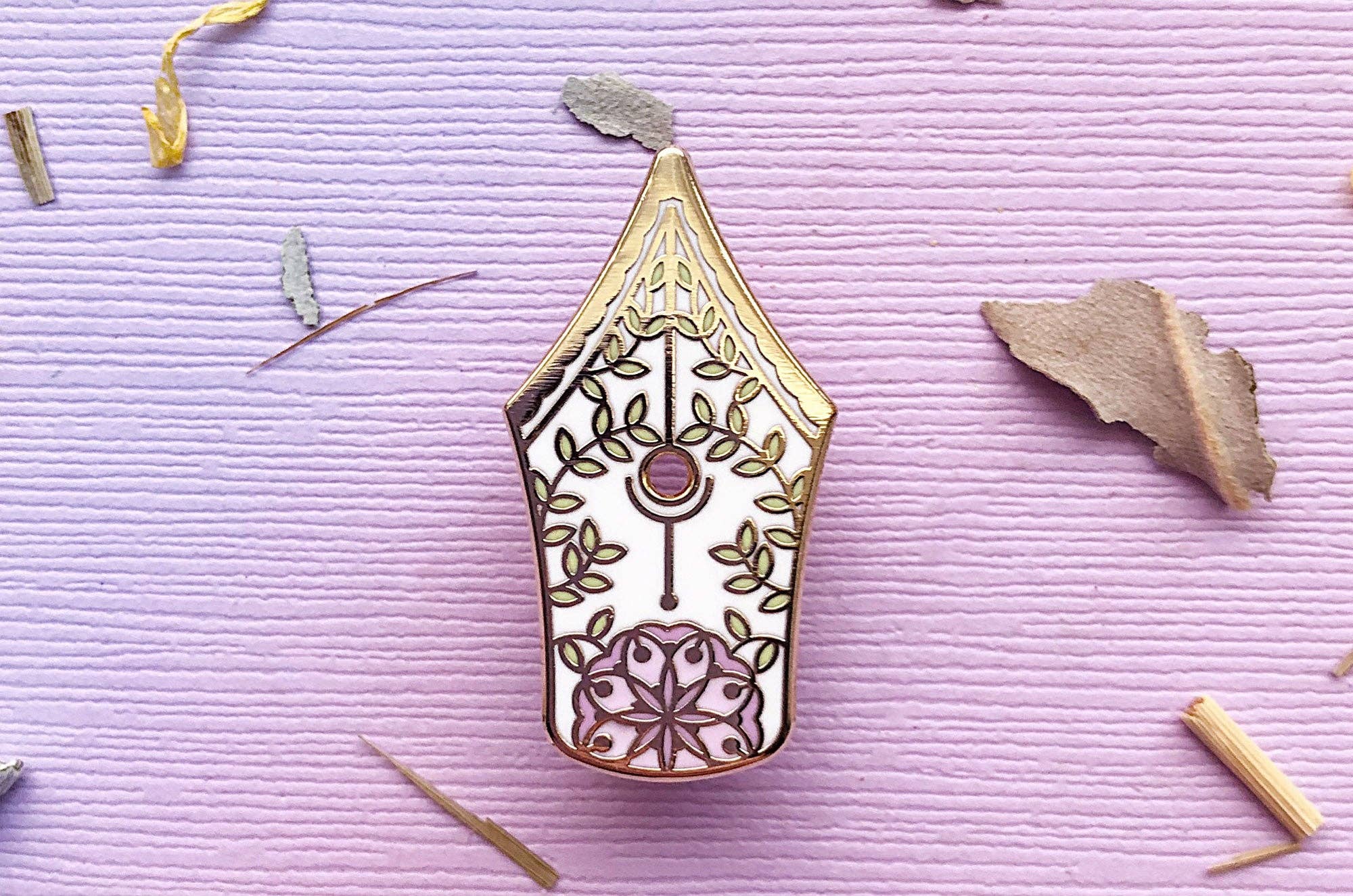Floral Fountain Pen Enamel Pin - Image 9
