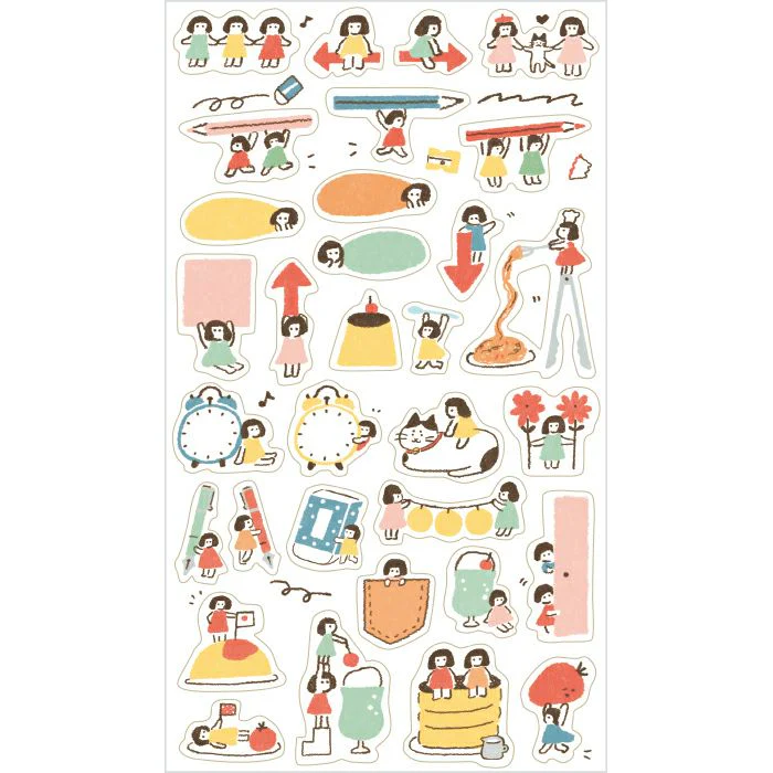 Furukawashiko Daily Seal Planner Sticker Sheet - Watashi Biyori - Little Helpers - Image 2