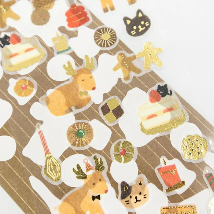 Furukawashiko Foil Sticker Sheet - Cookies and Reindeer - Image 3