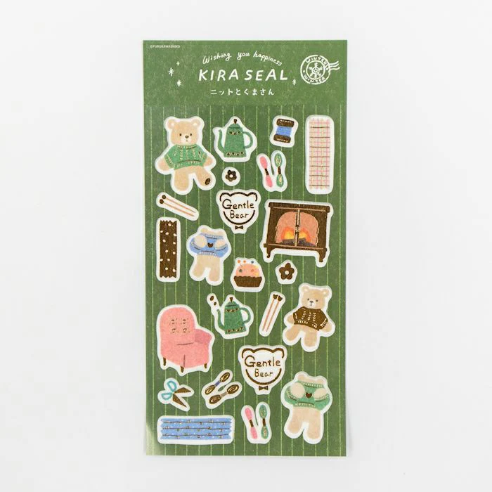 Furukawashiko Foil Sticker Sheet - Knit and Bear - Image 2