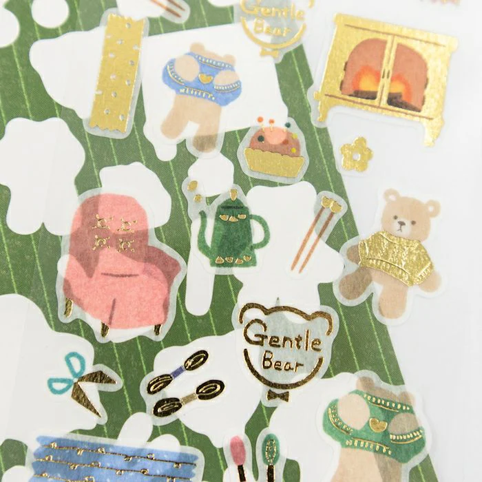 Furukawashiko Foil Sticker Sheet - Knit and Bear - Image 3